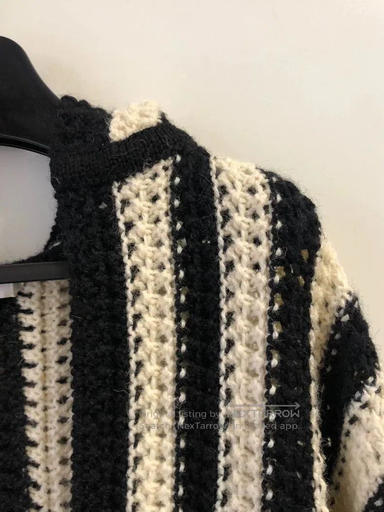 Saint Laurent Paris Saint Laurent Paris Black and white striped cardigan sweate Size US L / EU 52-54 / 3 - 2 Thumbnail
