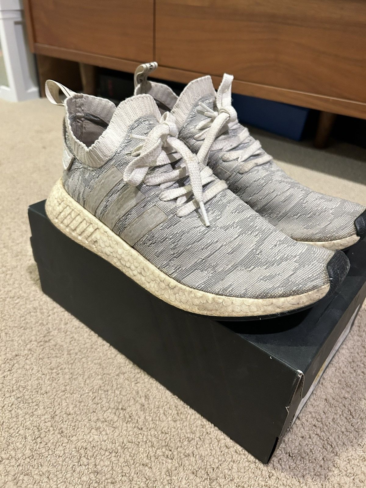 Adidas Adidas NMD R2 PrimeKnit “Running White” Mens Size 10.5 Size US 10.5 / EU 43-44 - 2 Thumbnail