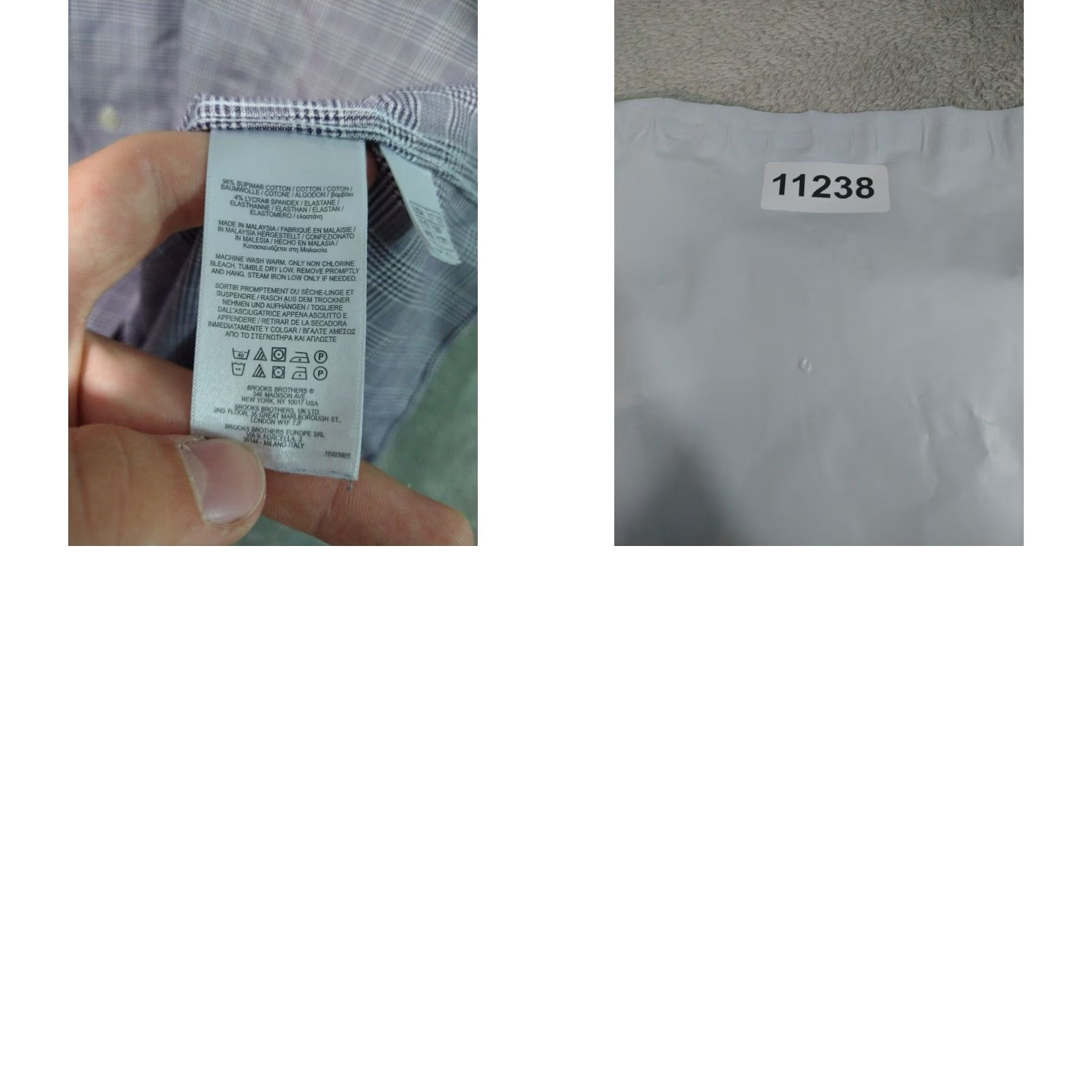 Brooks Brothers VINTAGE Brooks Brothers Dress Shirt Mens 17.5 34 Gray Plaid Supima Cotton Regent Stretch Shirt Adult 17.5 Gray Mens Size 46R - 8 Thumbnail