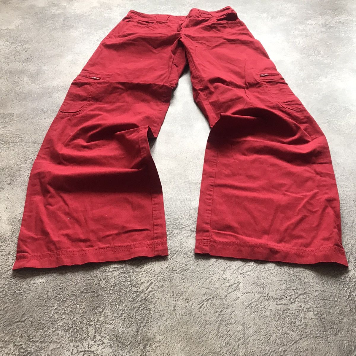 Vintage Vintage 90s Red Baggy Cargo Parachute Pants Streetwear 28 Size 28" / US 6 / IT 42 - 1 Thumbnail