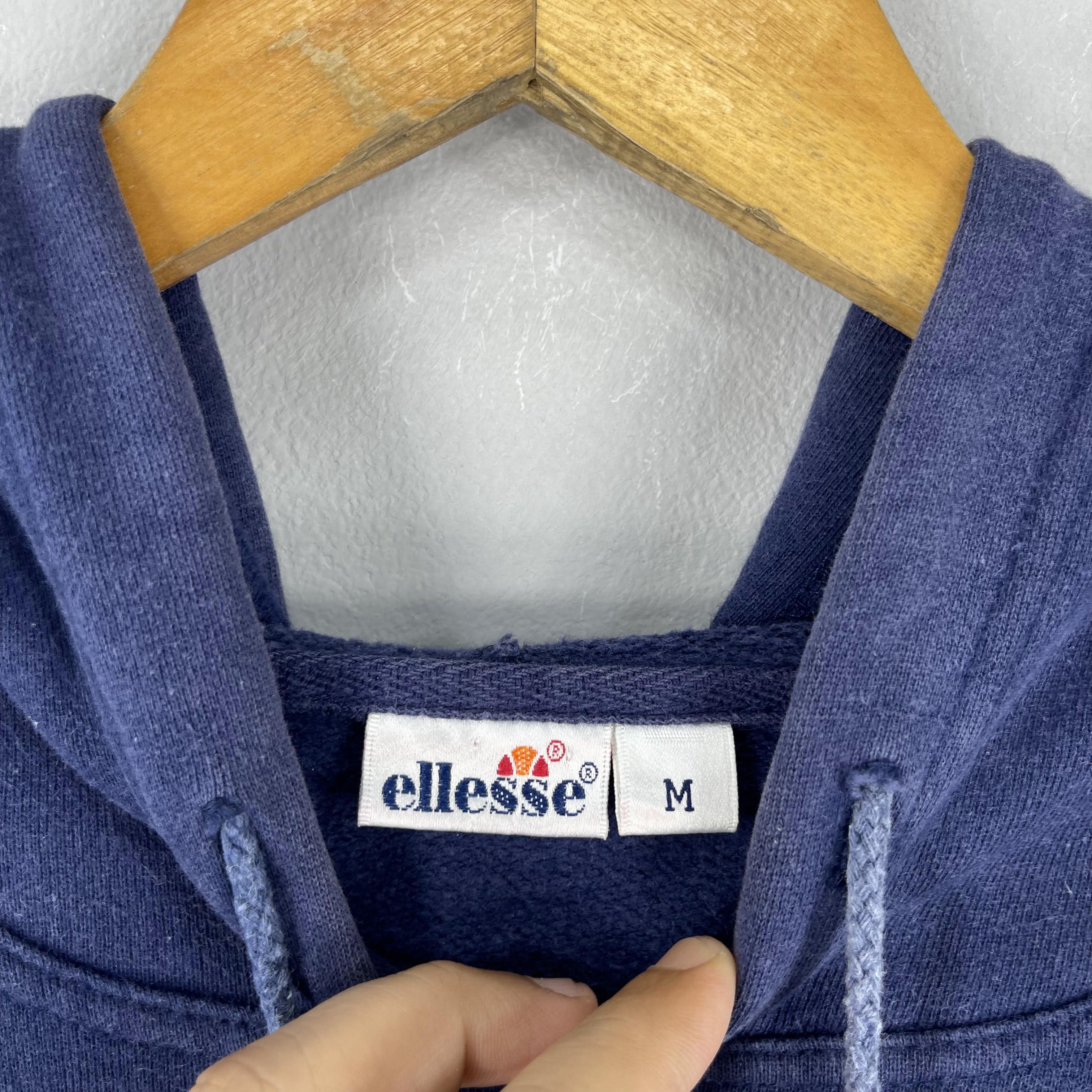 Ellesse Vintage 90s ELLESSE Spellout Back Hit Pullover Hooodie Size M / US 6-8 / IT 42-44 - 8 Thumbnail