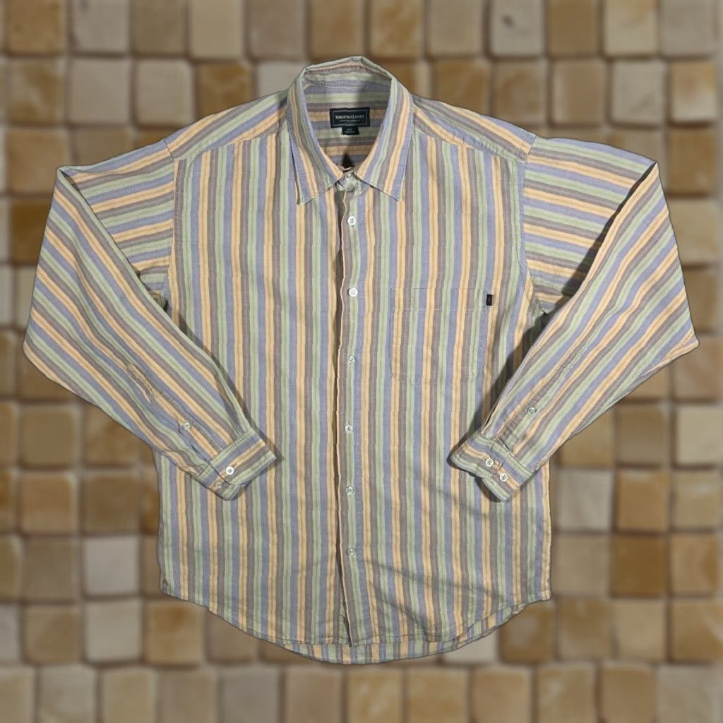 Marlboro VINTAGE Marlboro Classics Multi Striped Cotton Long Sleeve Shirt Mens Medium clothing Size US M / EU 48-50 / 2 - 1 Thumbnail