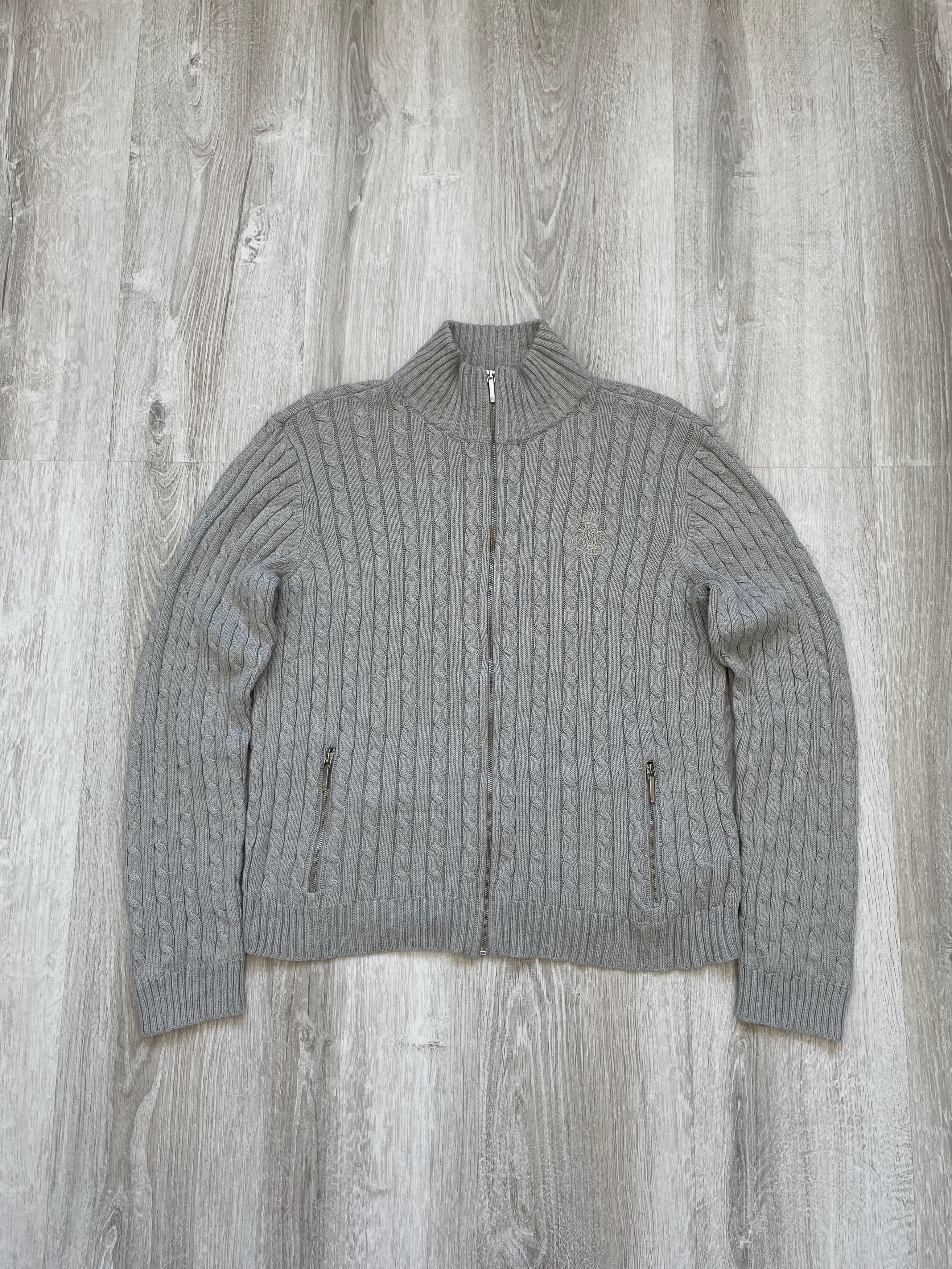 Lauren Ralph Lauren Lauren Ralph Lauren Cable Knit Zip Sweater Size L / US 10 / IT 46 - 1 Thumbnail