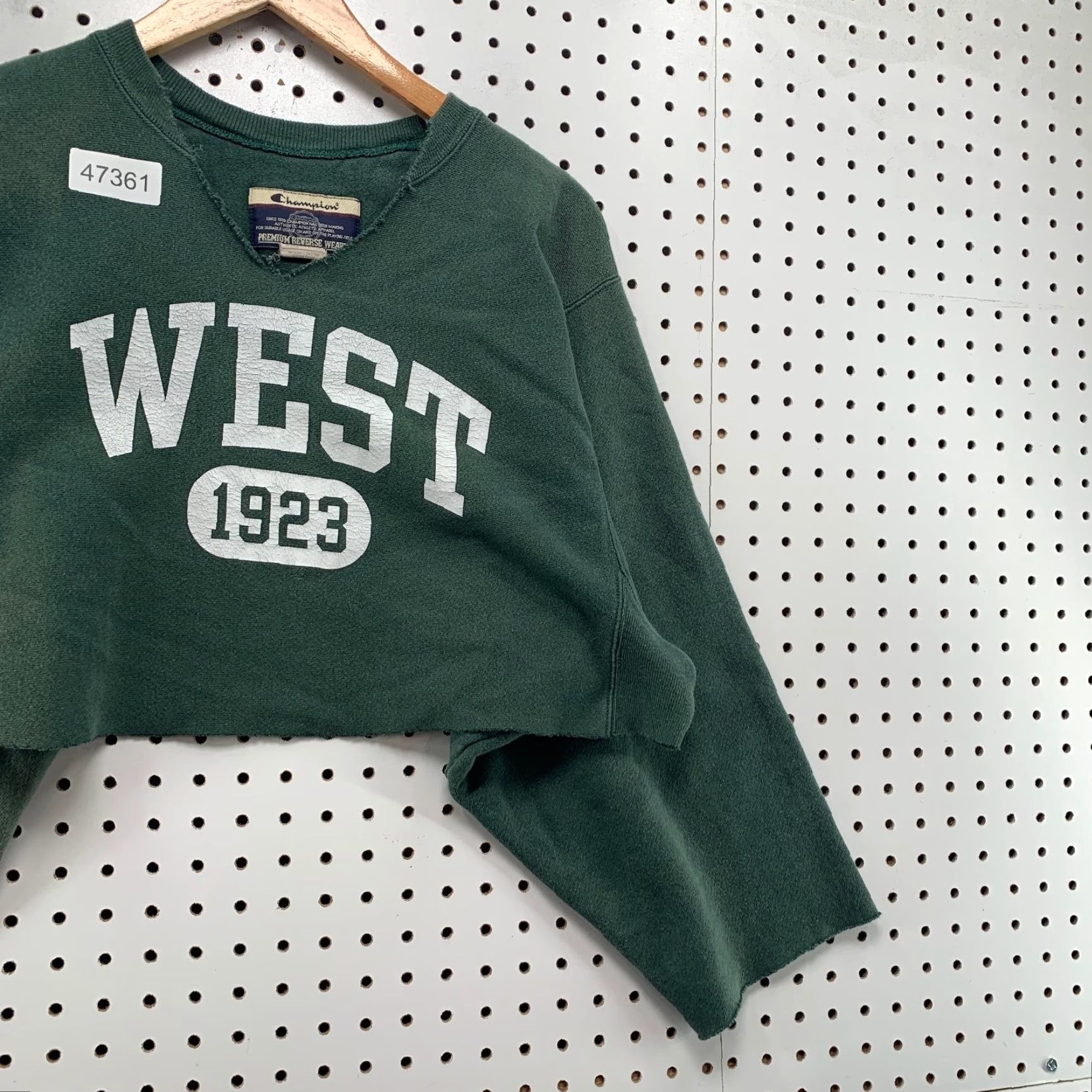 Champion VINTAGE Champion Reverse Weave Sweatshirt Small Green West 1923 Cropped Chopped Mens Sweatshirt Green 1920s Size US S / EU 44-46 / 1 - 5 Thumbnail