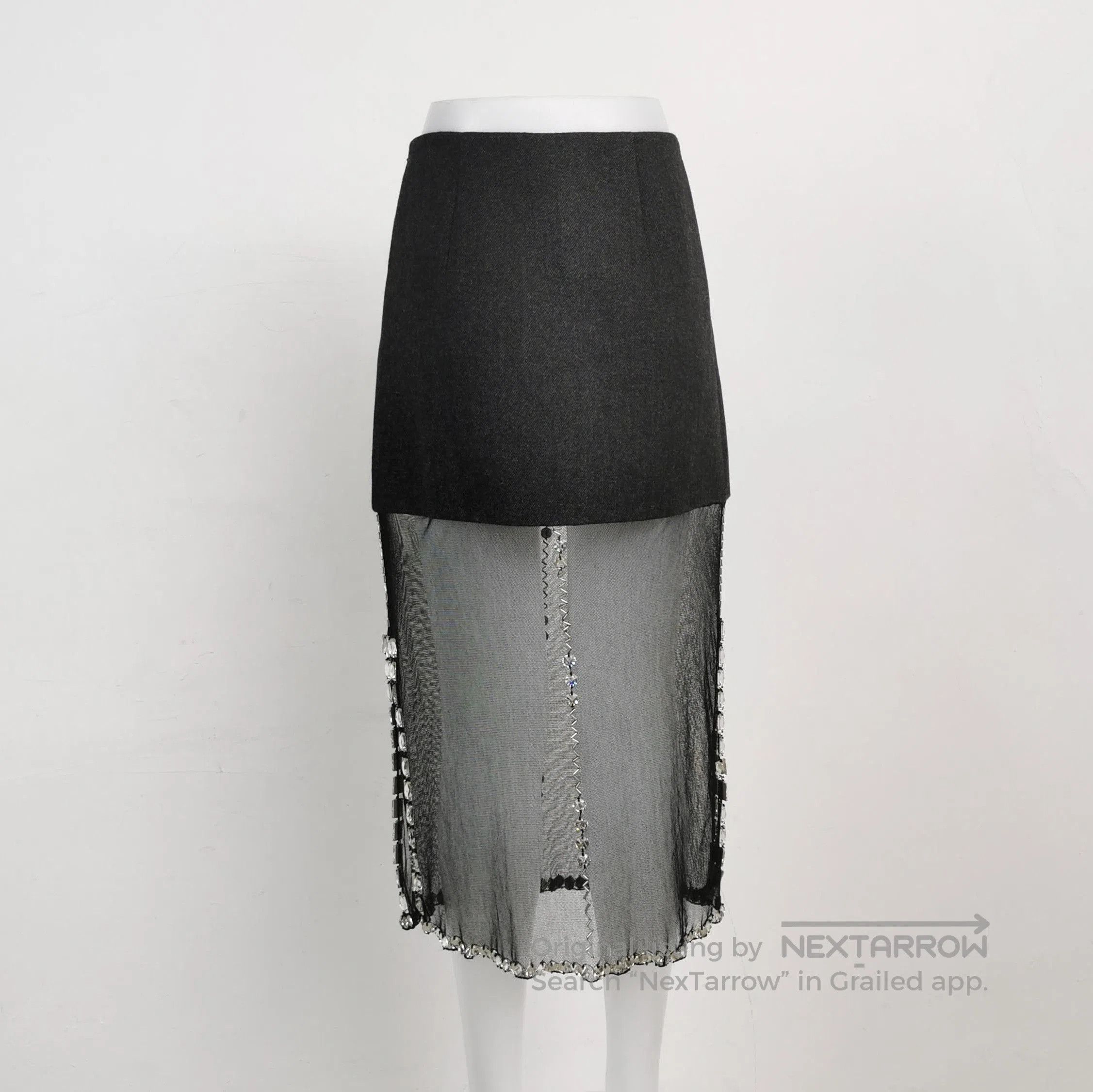 Prada Prada Cotton Beaded Maxi Skirt in Black . Size 37" - 1 Thumbnail
