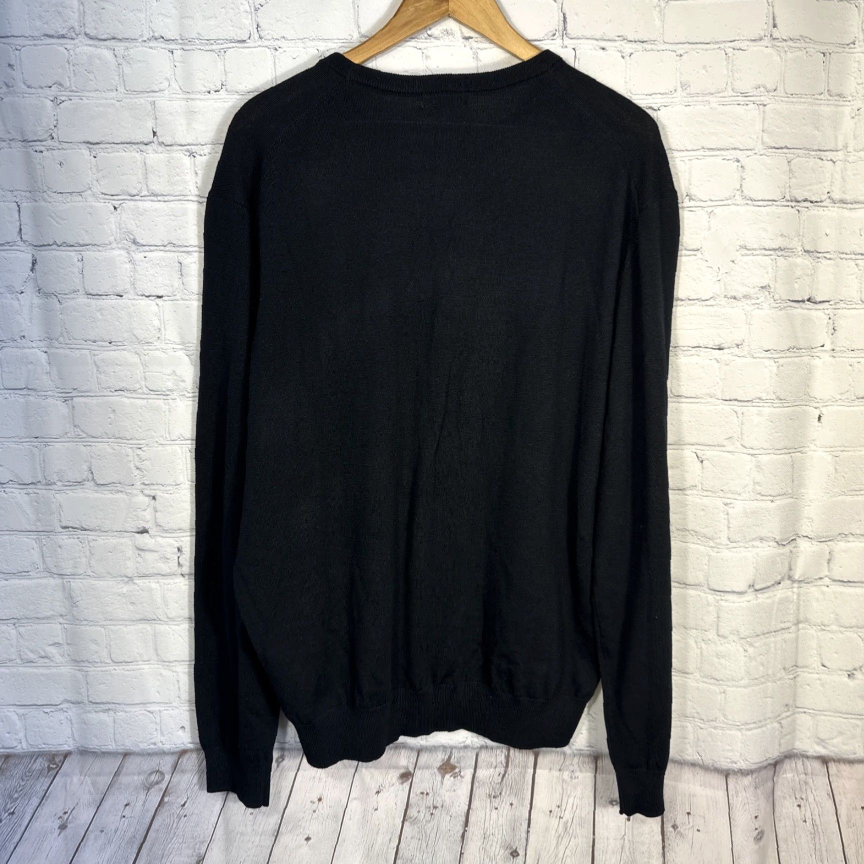 Collars & Co Sweater Mens XXL Black Australian Merino Wool Crewneck Pullover