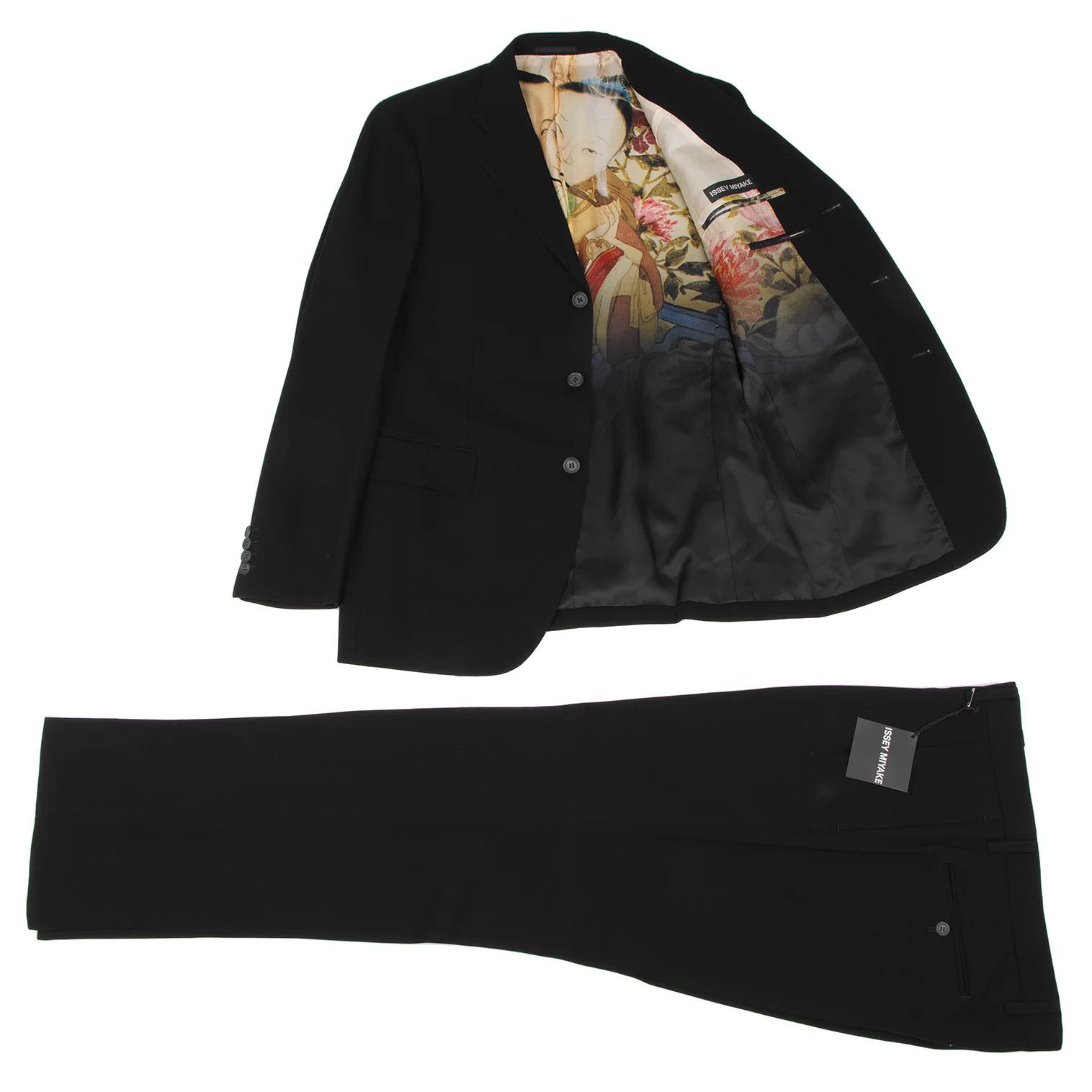 Issey Miyake Japanese Art Print Lining Jacket in Black Size 4 Size US XL / EU 56 / 4 - 17 Thumbnail