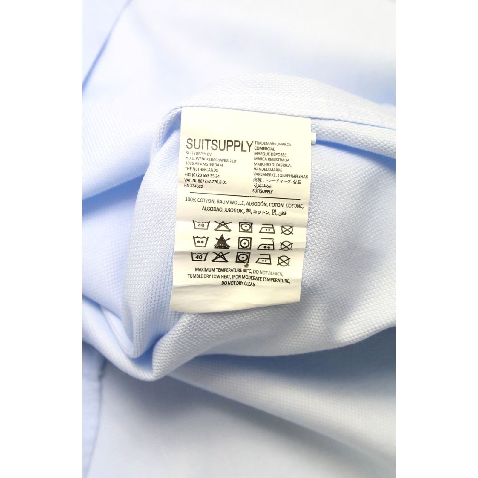 Suitsupply SUITSUPPLY Shirt Men's Slim Fit Formal Blue 43 / 17 Buttons Size 46R - 7 Thumbnail