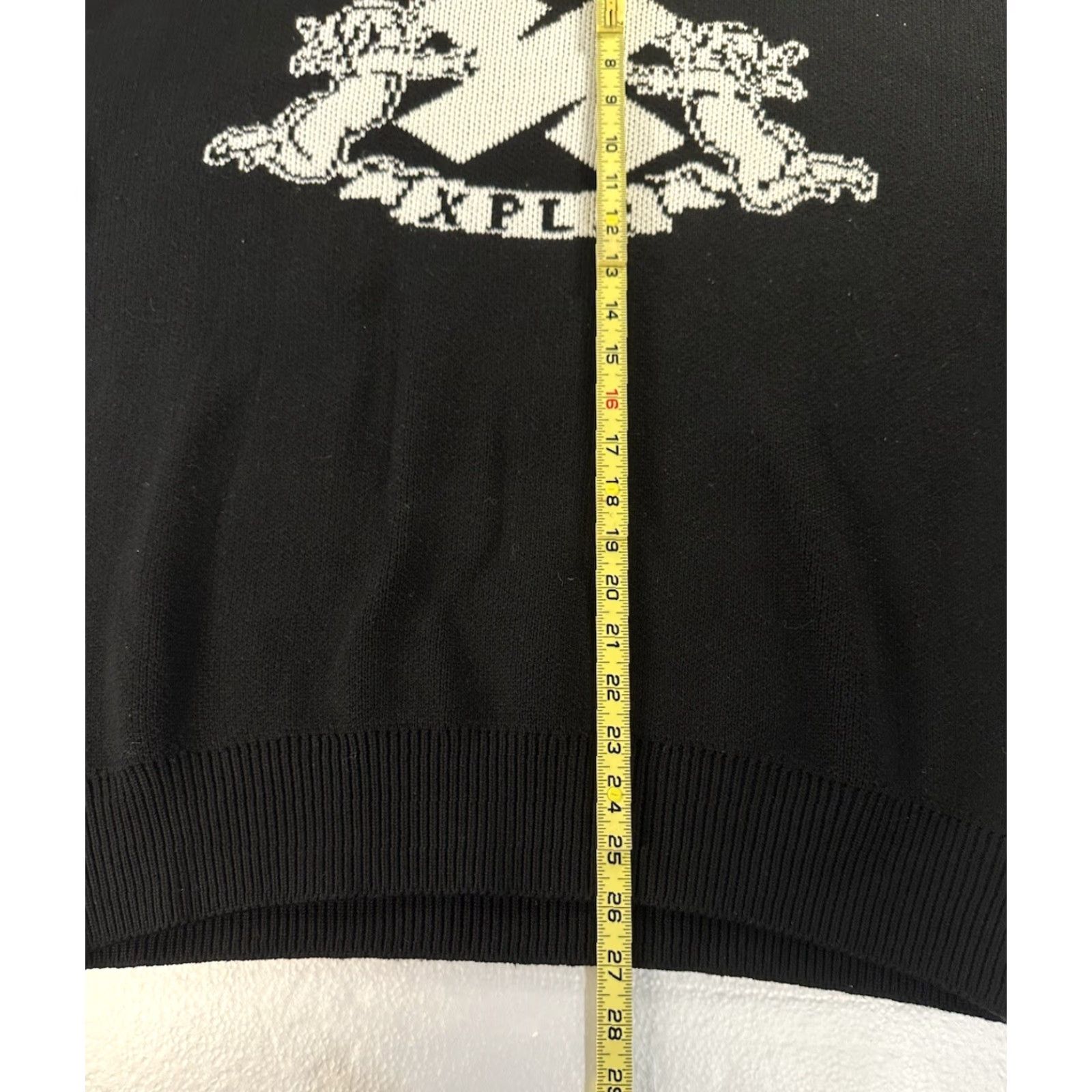 Vintage XPLR Sweater Mens Medium Black White Cherub Knit Heavy Pullover Size M / US 6-8 / IT 42-44 - 6 Thumbnail