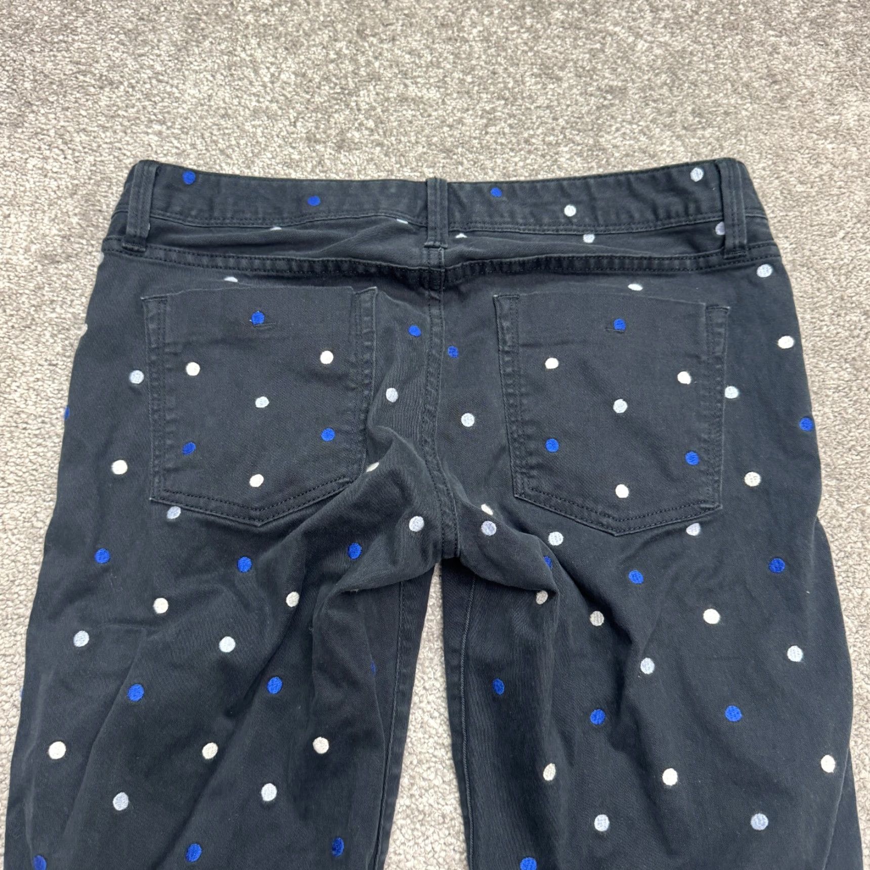 Banana Republic VINTAGE Banana Republic Hailey Polka Dot Skinny Ankle Pants Womens 28 Navy Blue Casual Size 28" / US 6 / IT 42 - 4 Thumbnail
