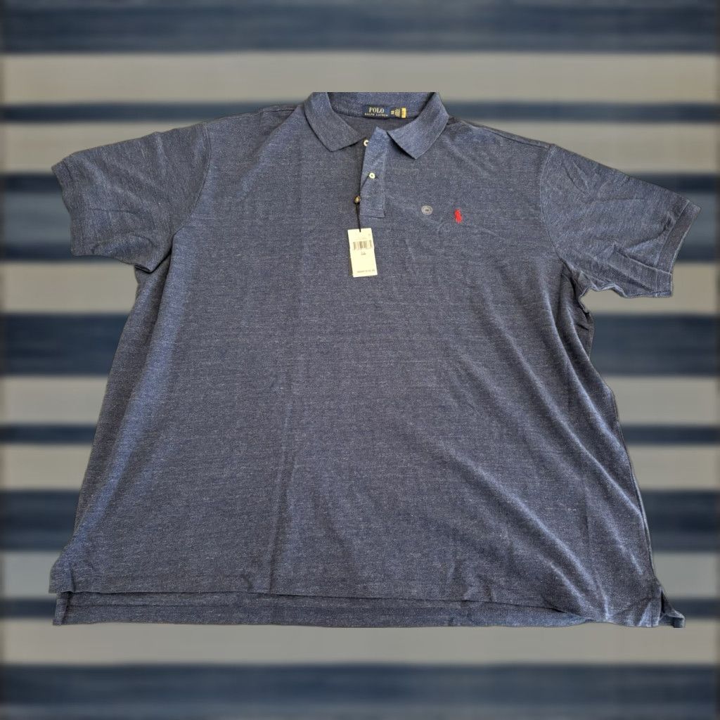Polo Ralph Lauren VINTAGE Polo Ralph Lauren Solid Blue w/ Red Pony Short Sleeve Shirt Mens 4XB NWT 125 Size US XXL / EU 58 / 5 - 1 Thumbnail