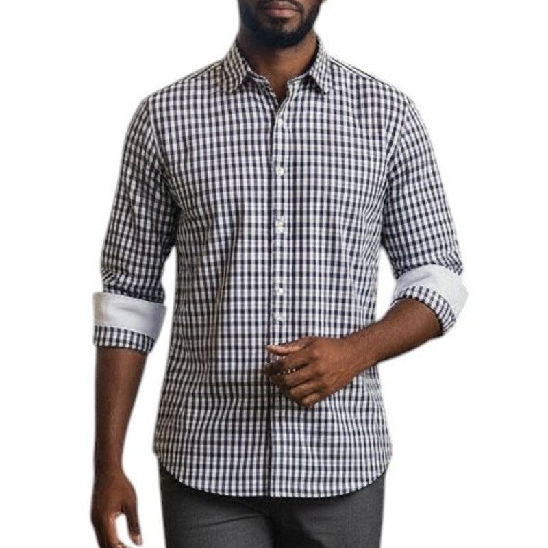 Johnston & Murphy JOHNSTON & MURPHY Dress Shirt M Tailored fit Flip Cuff check Size US M / EU 48-50 / 2 - 1 Thumbnail