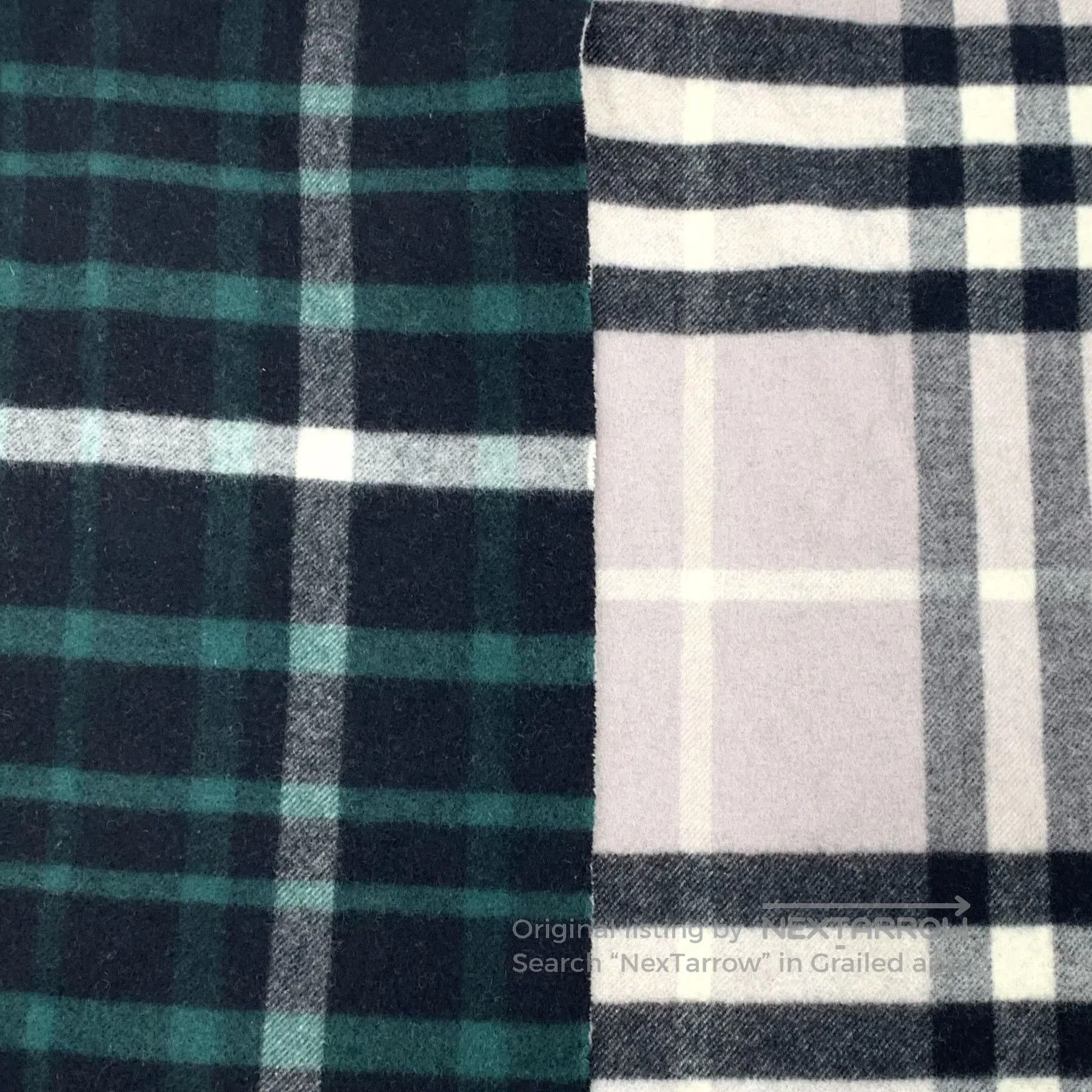 Burberry Burberry Green Plaid Wool Fringe Scarf. Size ONE SIZE - 7 Thumbnail
