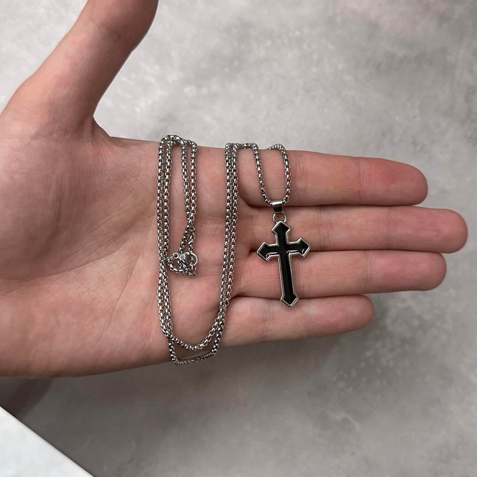 Vintage Silver and black cross WMNS2 Size ONE SIZE - 2 Thumbnail