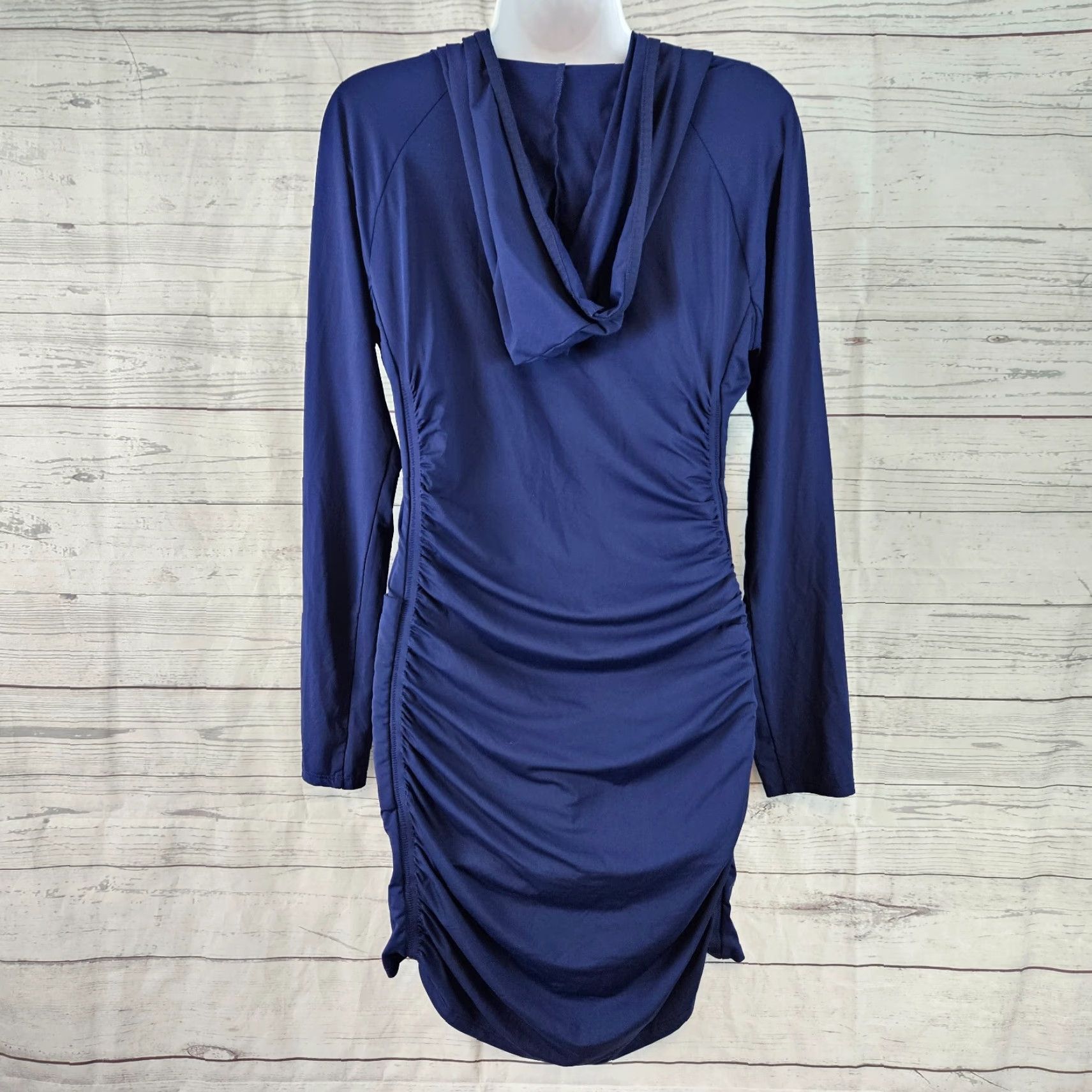 Vintage VINTAGE Title Nine Womens Airess Cover Up Sz Medium Blue Pockets Ruched Long Sleeve Size M / US 6-8 / IT 42-44 - 4 Thumbnail