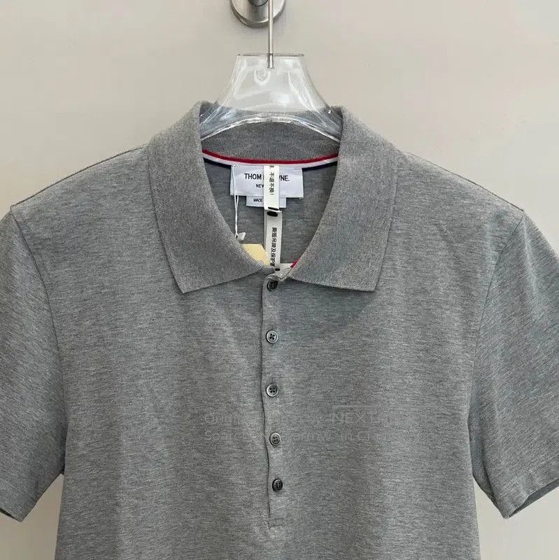 Thom Browne Thom Browne Men's Gray Short Sleeve Polo . Size US S / EU 44-46 / 1 - 1 Thumbnail
