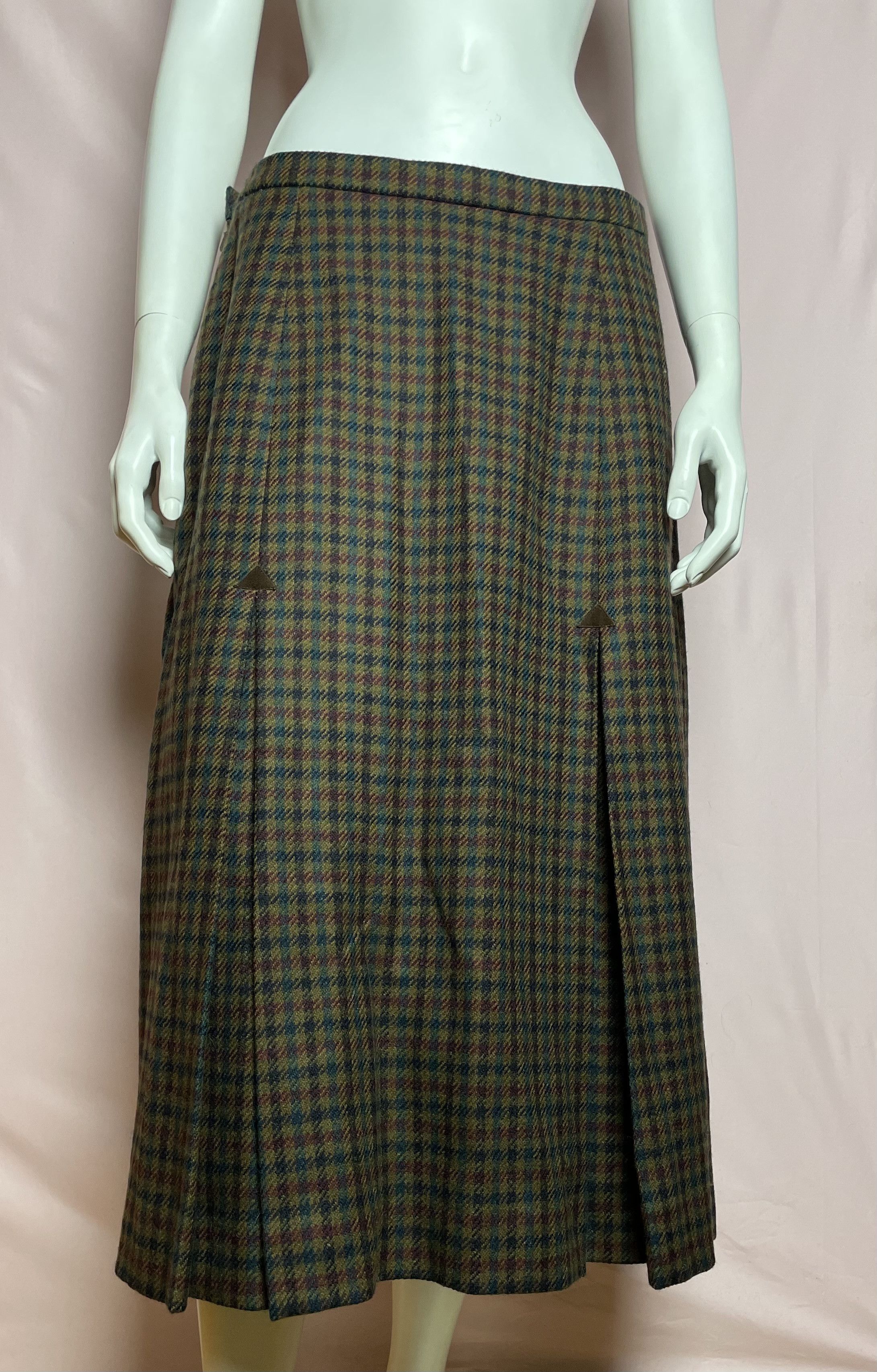 Burberry Burberrys Vintage Wool Check Plaid Long Skirt England Size 32" / US 10 / IT 46 - 5 Thumbnail