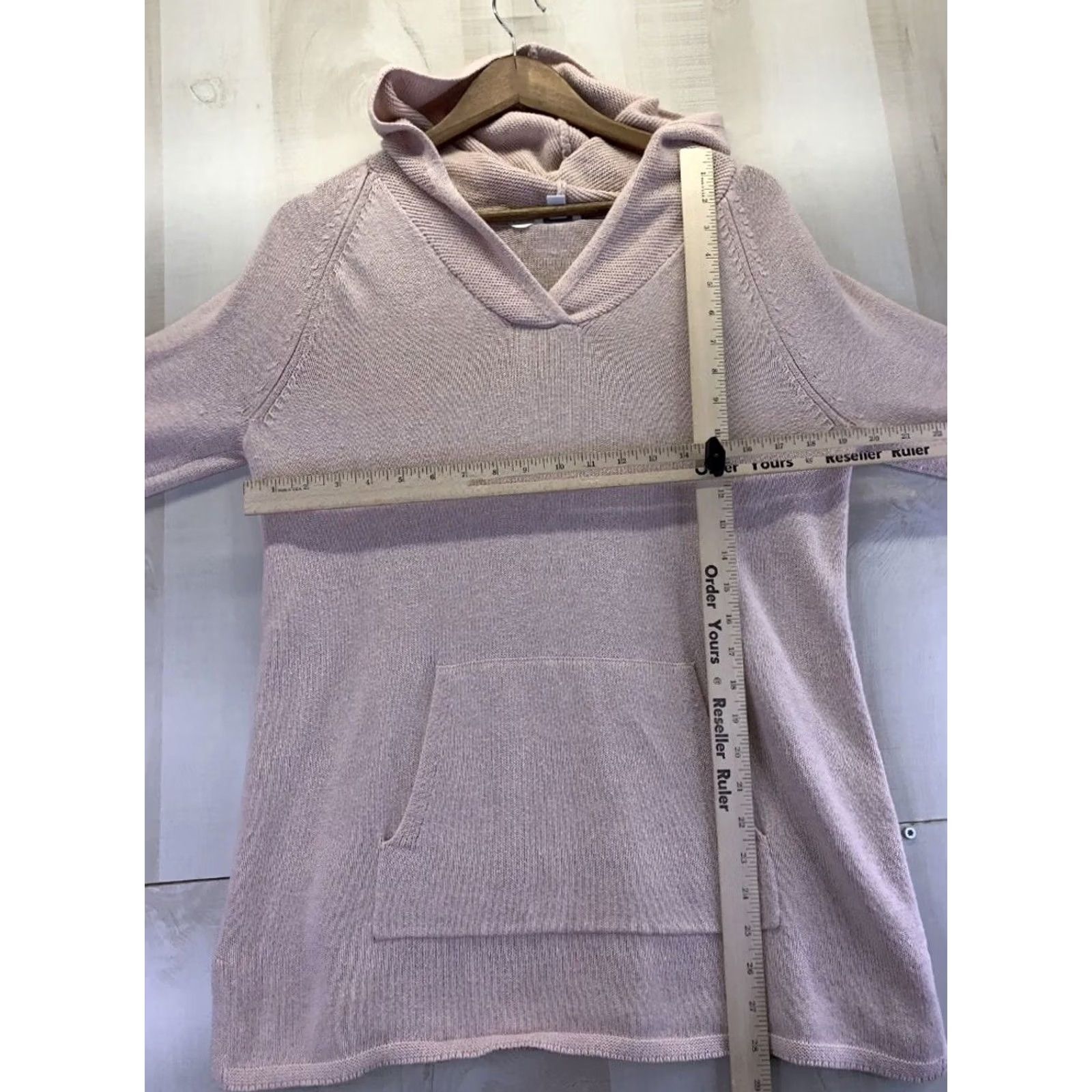 J. Jill J. Jill Silk Blend Hooded Pullover Sweatshirt Pink/Green Knit M Womens Pullover Hooded Silk Blend Knit Sweatshirt Size M / US 6-8 / IT 42-44 - 5 Thumbnail