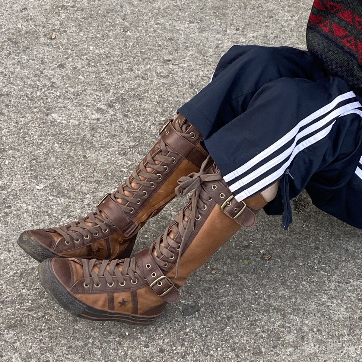 image of Archival Clothing x Converse Archival Moto Boots in Brown, Women's (Size 7.5)