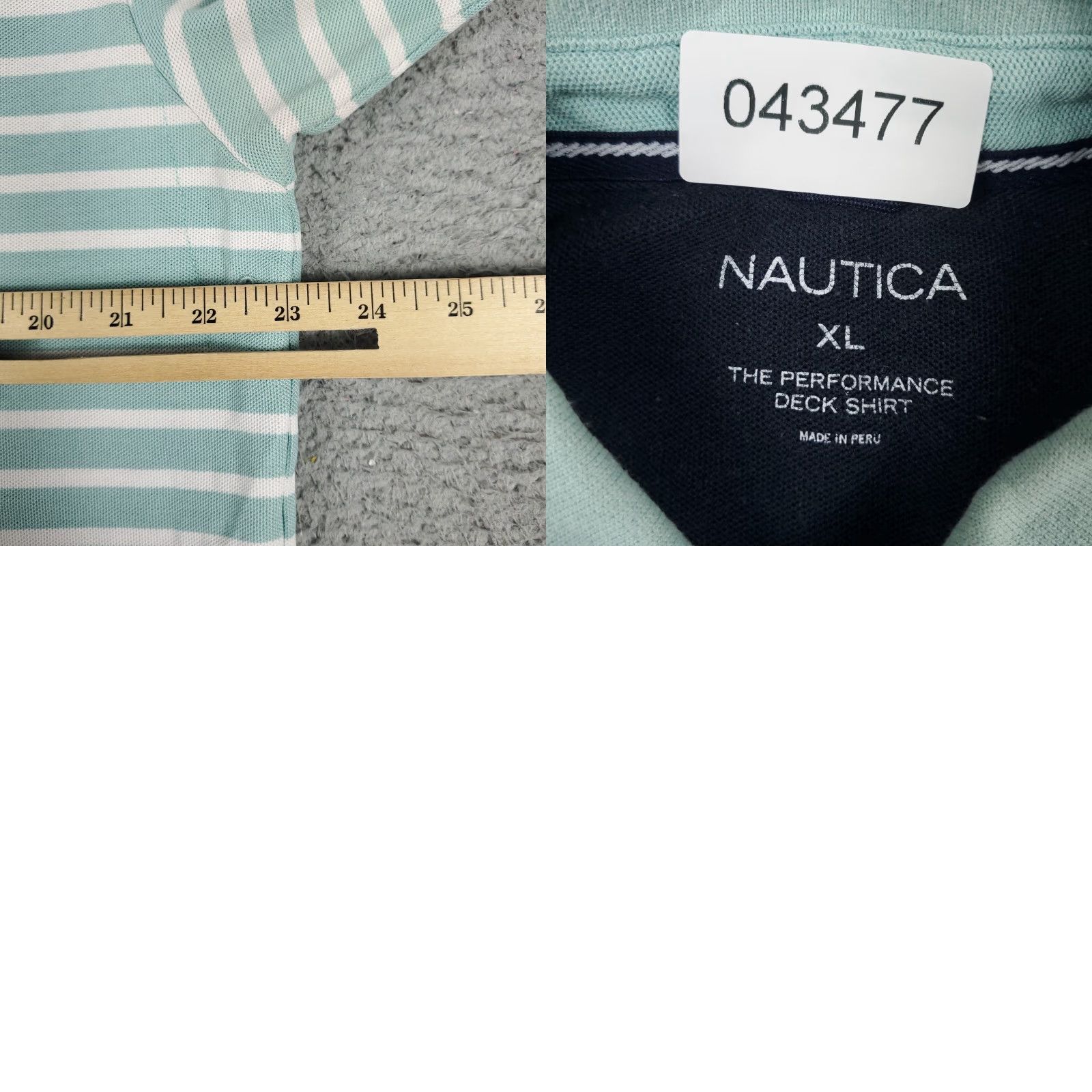 Nautica Nautica Polo Shirt Mens XL Blue White Striped Short Sleeve Casual Button-Front Classic Polo Mens XL Blue Stripe Size US XL / EU 56 / 4 - 8 Thumbnail