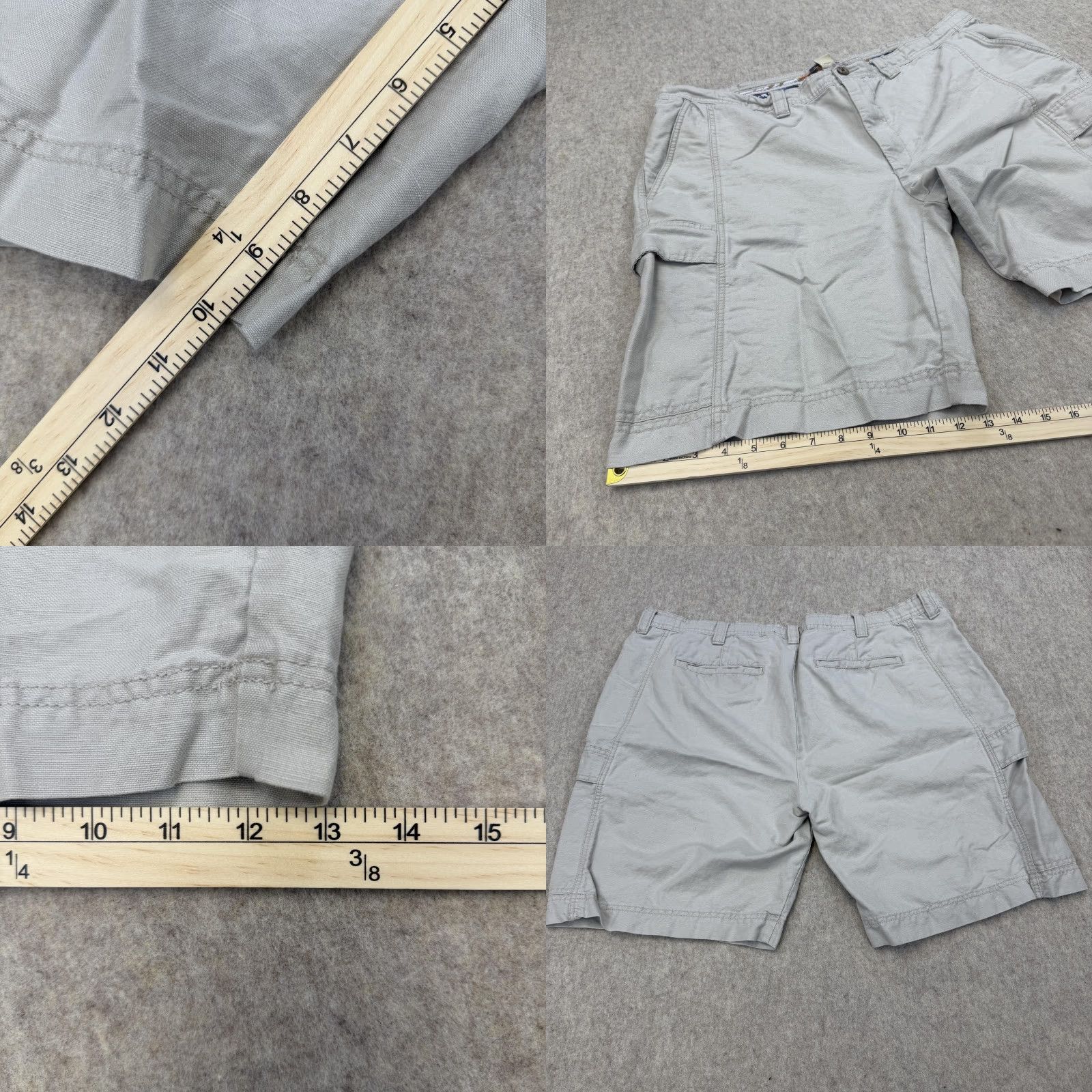 Vintage St. John's Bay Cargo Shorts Mens 44 Gray Linen Cotton Multi Pocket Casual Utility Shirts Pants? Size US 44 / EU 60 - 8 Thumbnail