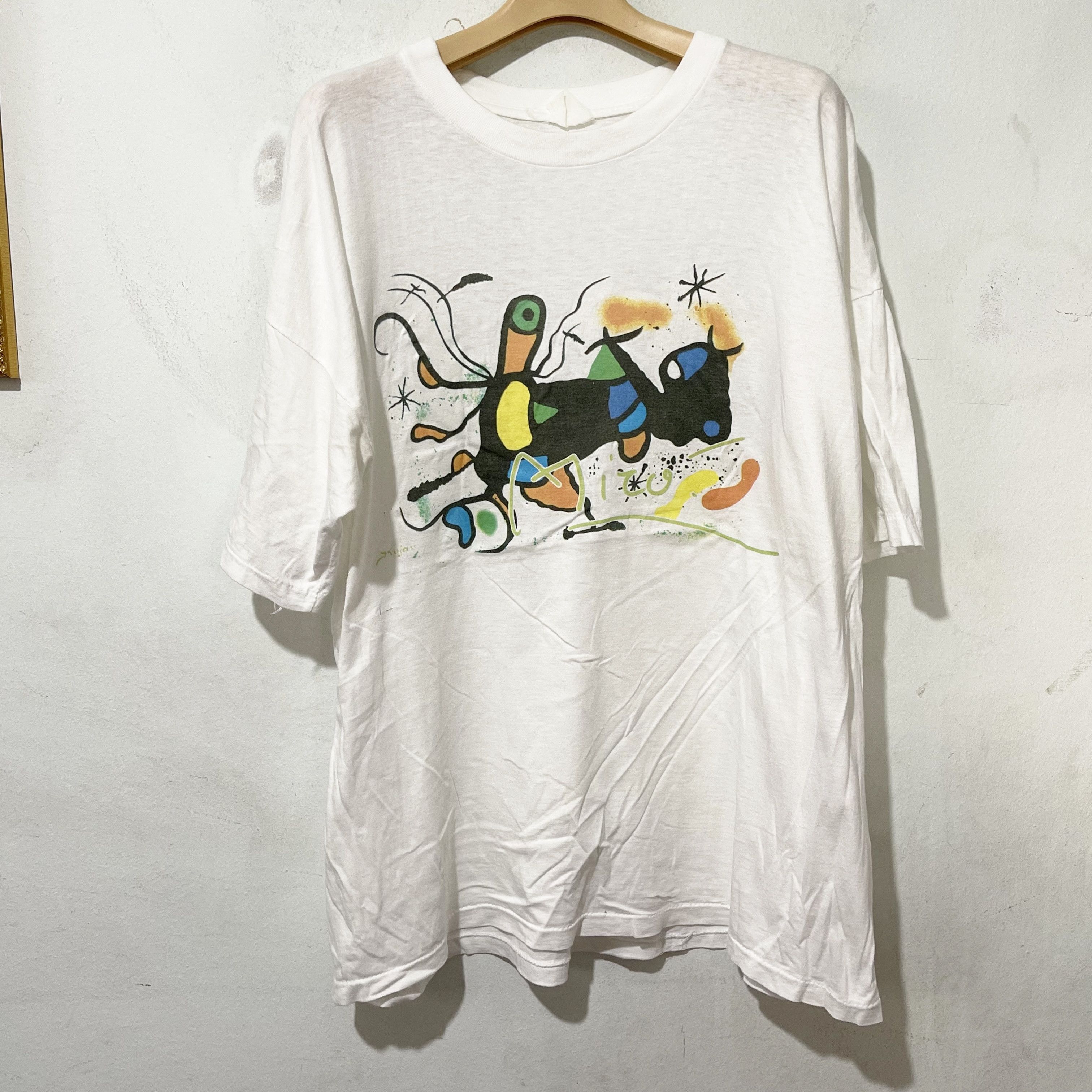 Vintage Vintage 1990s Abstract Surreal Art T-Shirt Size US XL / EU 56 / 4 - 1 Thumbnail