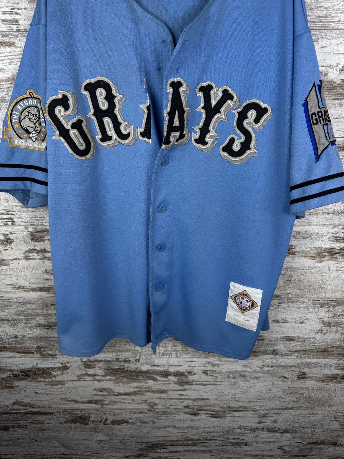 MLB Vintage 90s Negro League Homestead Baseball Jersey Blue tee Size US XL / EU 56 / 4 - 3 Thumbnail