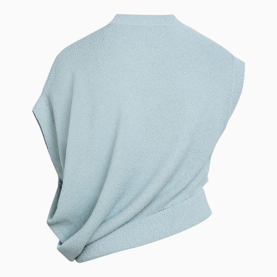 Fendi o1d2blof0824 Asymmetric Viscose Knit in Light Blue Size S / US 4 / IT 40 - 2 Thumbnail