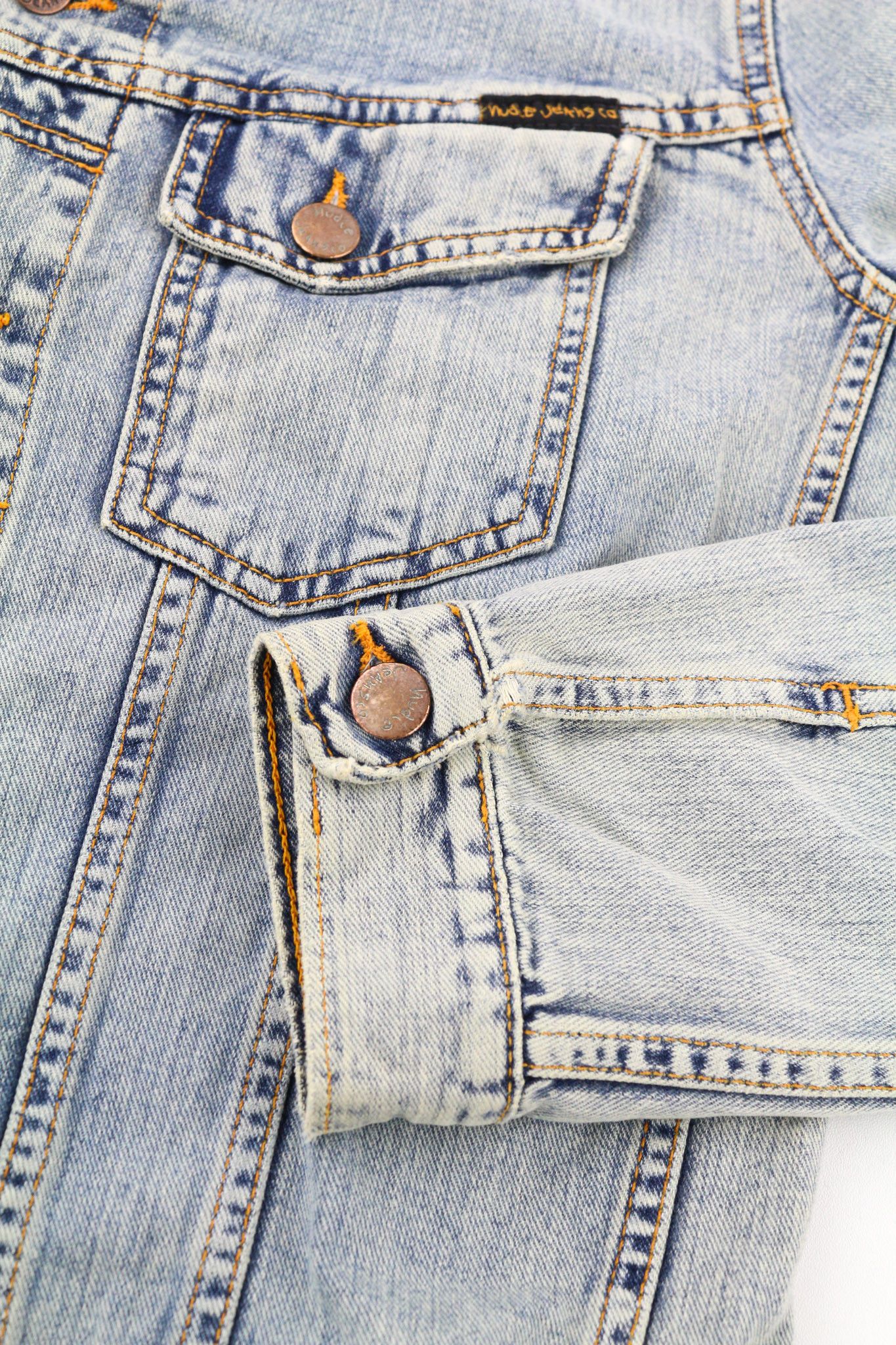 Nudie Jeans TERRY S Bleach Blue Denim Jacket 88973 Size US S / EU 44-46 / 1 - 5 Thumbnail