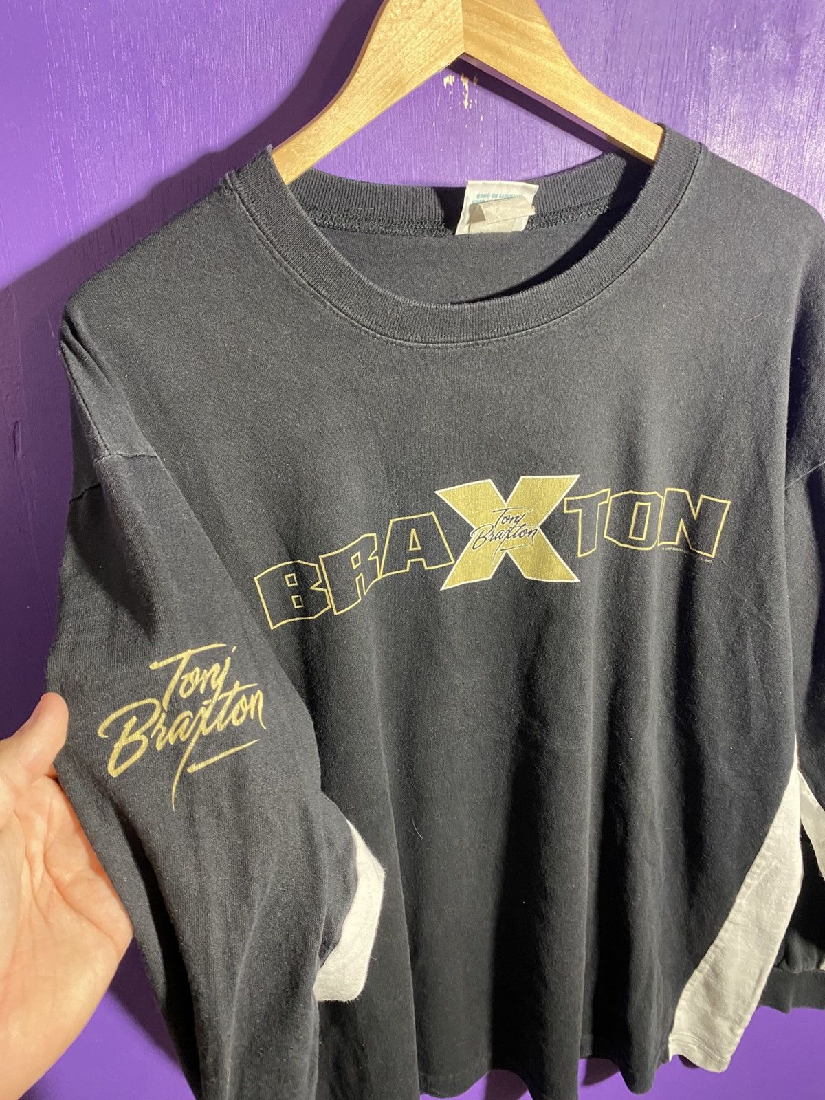 Band Tees × Vintage Vintage 1997 Toni Braxton two tone long-sleeve Size US XL / EU 56 / 4 - 3 Thumbnail
