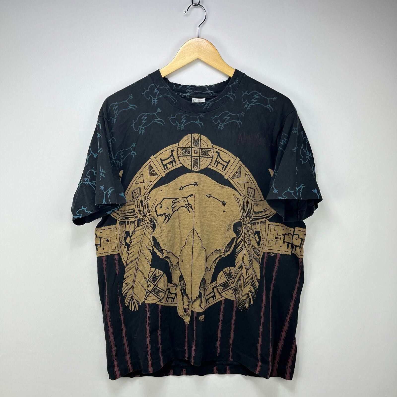 Vintage Vintage 90s Arizona Skull Native American AOP T-Shirt Large Size US L / EU 52-54 / 3 - 1 Thumbnail