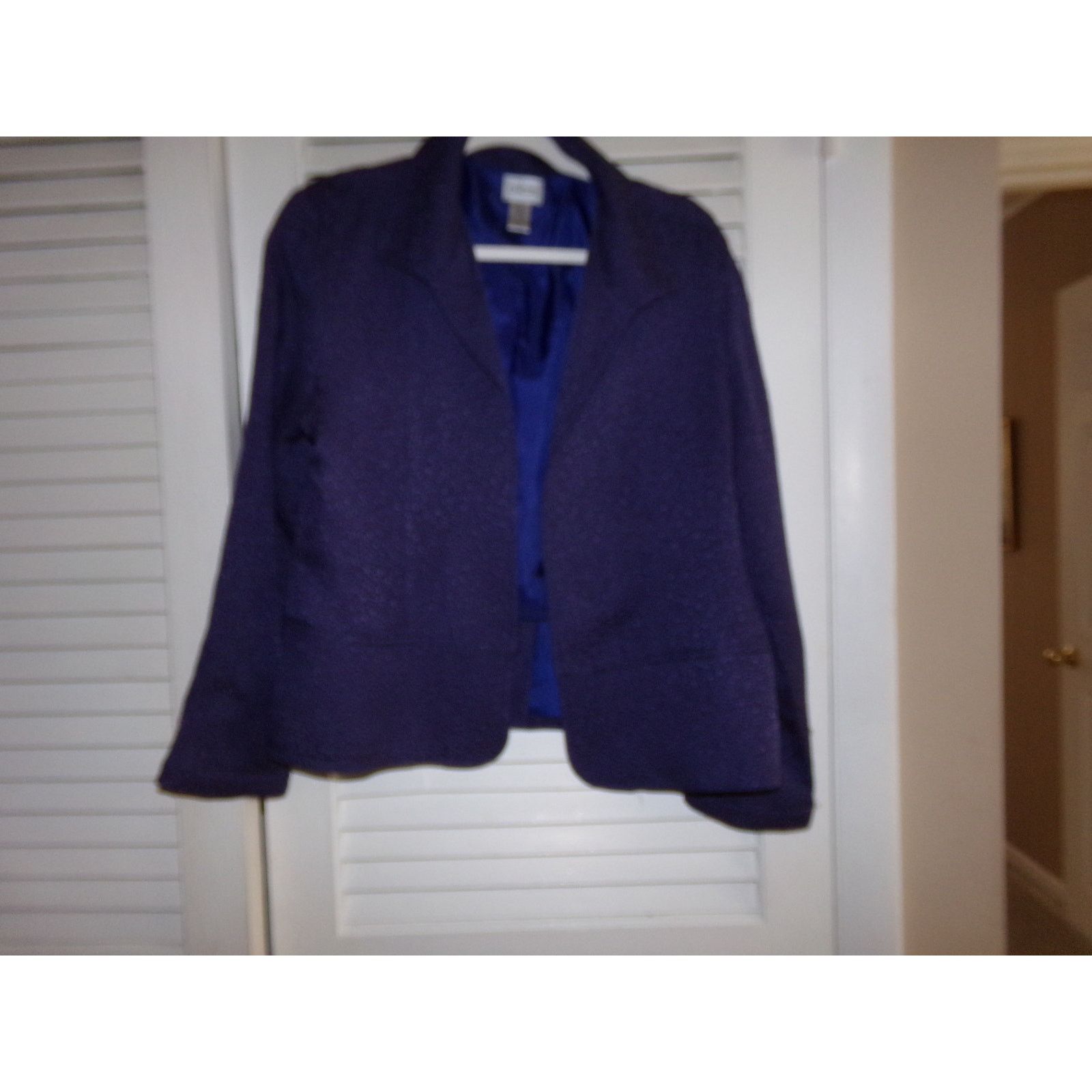 Chicos Vintage Chico's purple silk/rayon/nylon/wool jacket 2 (L) Size L / US 10 / IT 46 - 1 Thumbnail