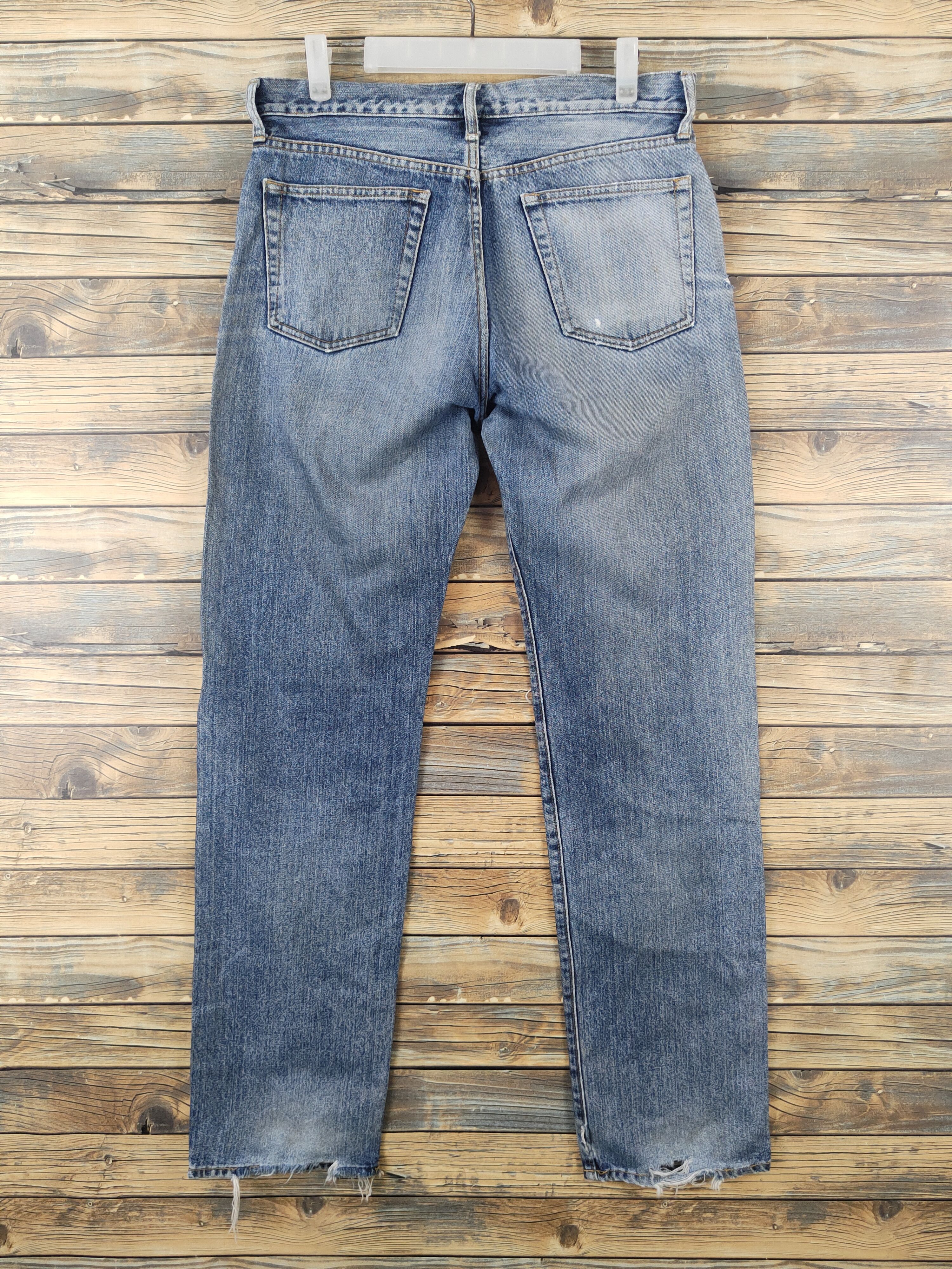 Japanese Brand Uniqlo Blue Distressed Ripped Jeans #W1863 Size US 32 / EU 48 - 7 Thumbnail
