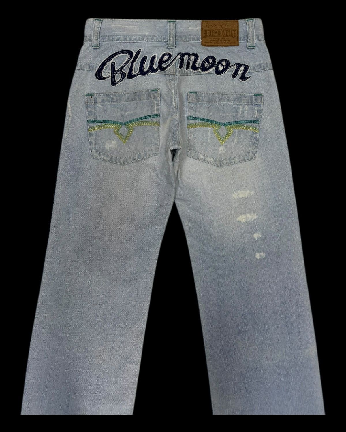 Hysteric Glamour × Japanese Brand RARE‼️BLUEMOONBLUE BLUE WASHED DISTRESSED DENIM JEANS Size 28" / US 6 / IT 42 - 5 Thumbnail