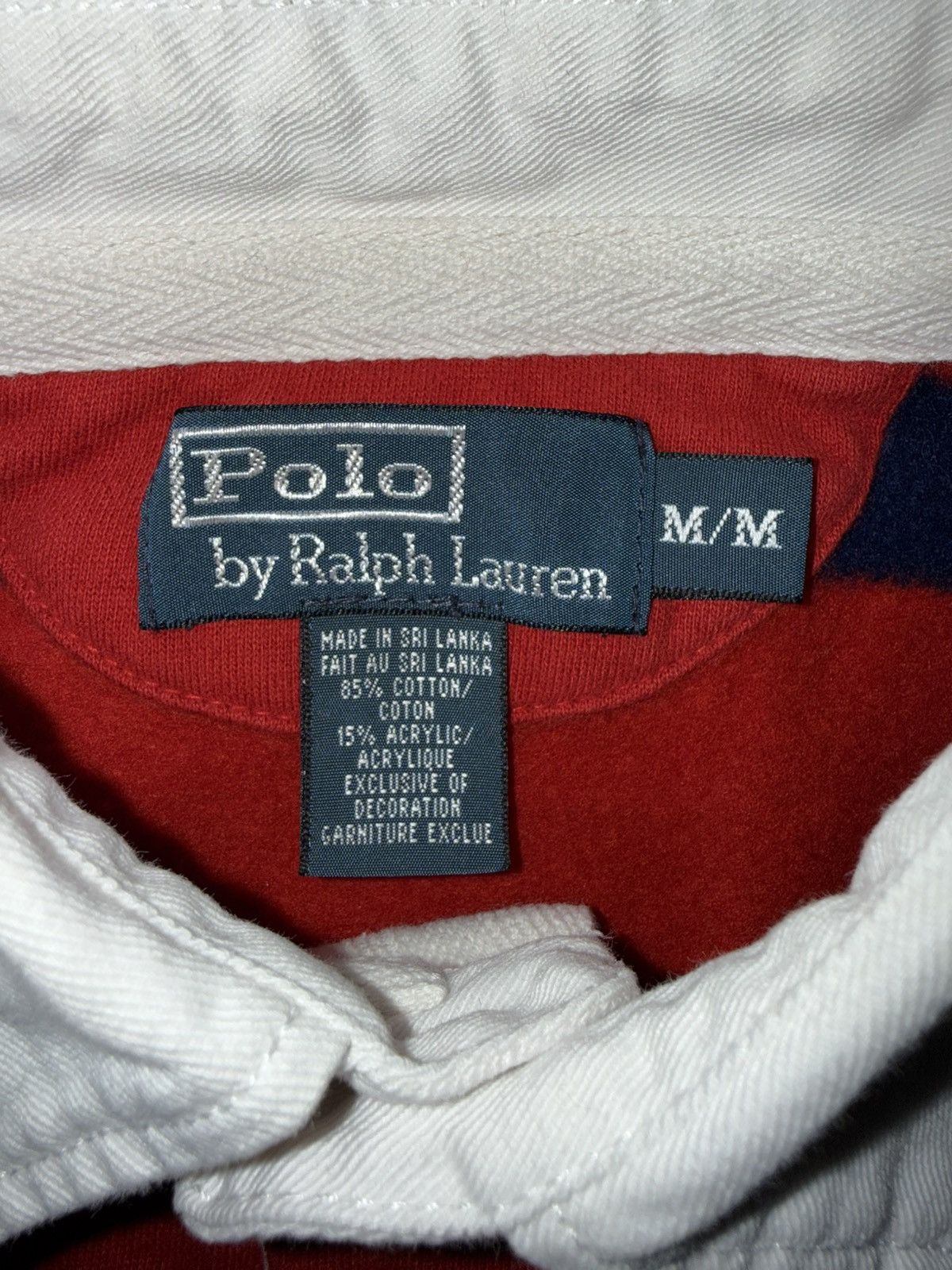Polo Ralph Lauren Vintage Polo Ralph Lauren Red & Navy Striped Fleece Rugby Size US M / EU 48-50 / 2 - 4 Thumbnail