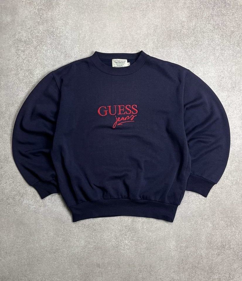 Guess × Vintage Vintage Guess Big Logo Boxy Sweatshirt S Size US S / EU 44-46 / 1 - 1 Thumbnail