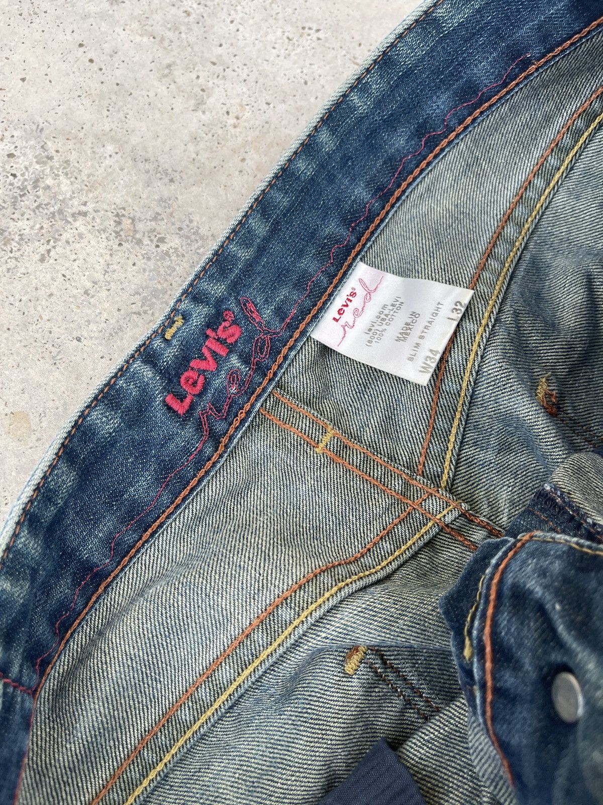 Levi's × Levi's Vintage Clothing × Vintage Levi’s Red Vintage Y2K Faded Blue Denim Jeans Size US 32 / EU 48 - 13 Thumbnail