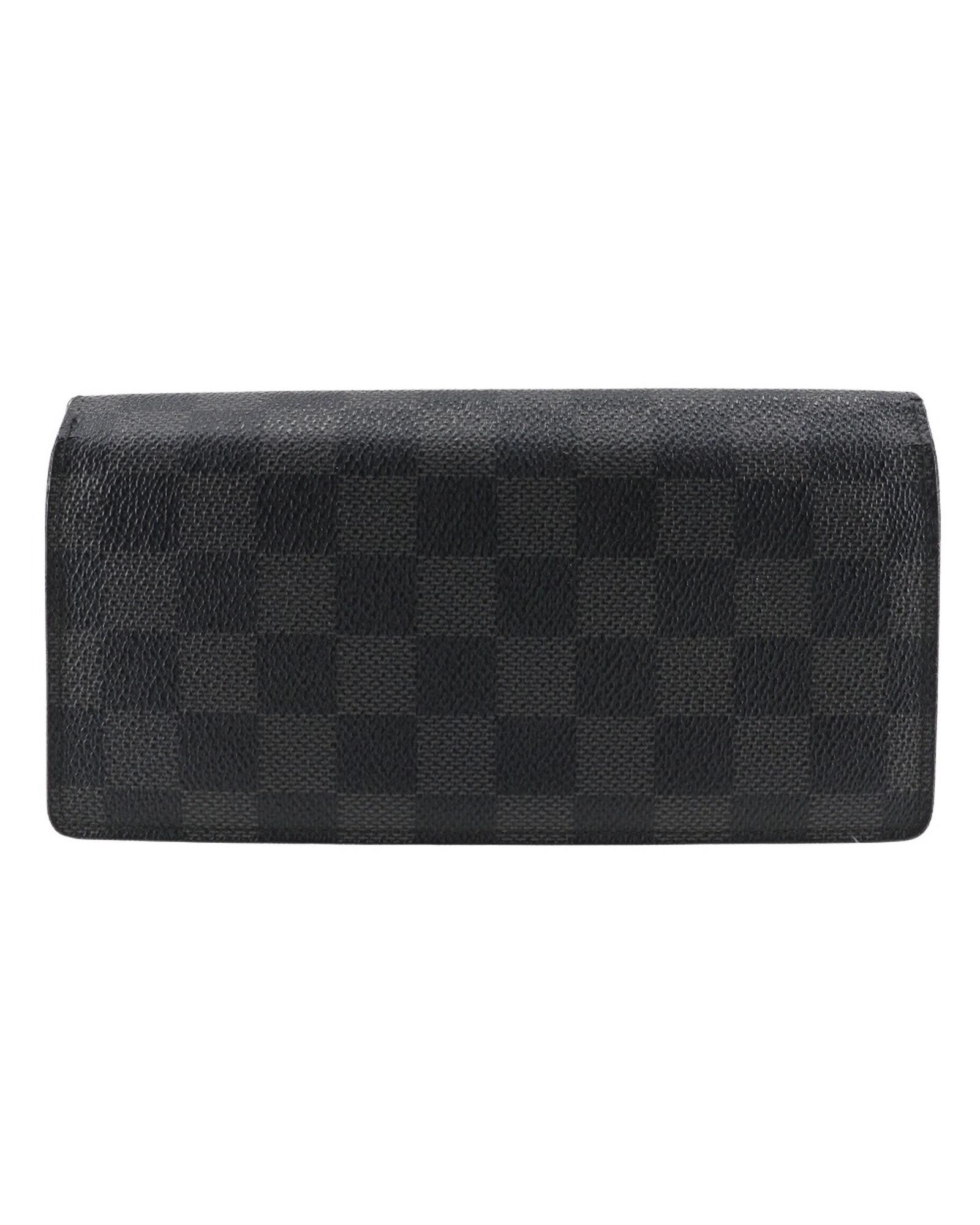 image of Louis Vuitton Damier Graphite Brazza Wallet In Black, Men's
