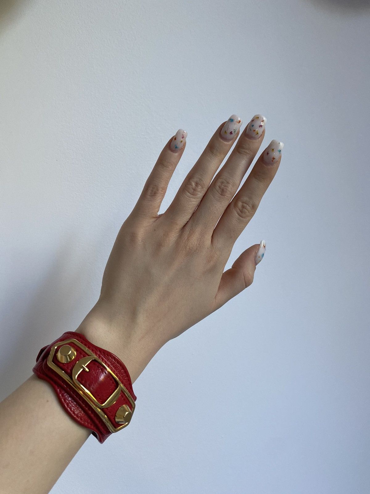Balenciaga × Designer Balenciaga arena giant red leather bracelet - medium Size ONE SIZE - 7 Thumbnail