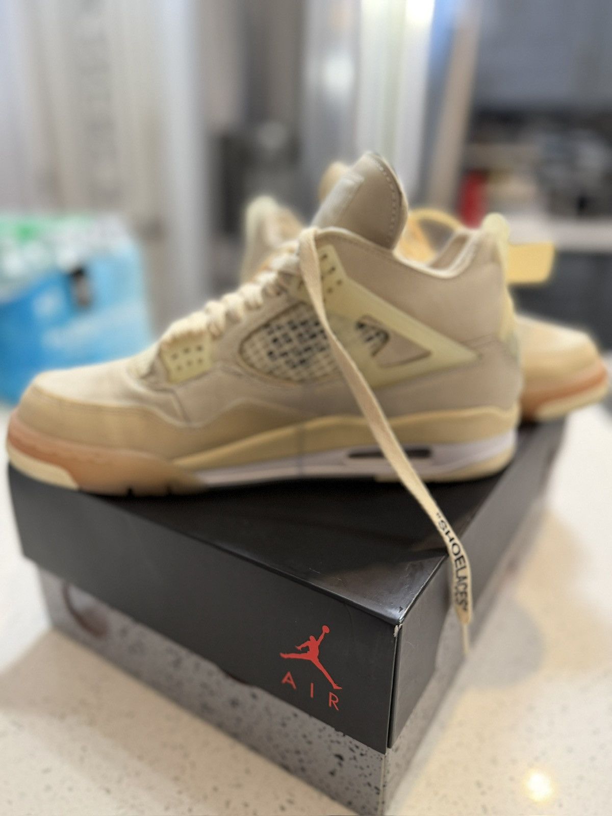 Nike × Off-White NIKE X OFF-WHITE JORDAN 4 “SAIL” Size US 9.5 / IT 39.5 - 3 Thumbnail