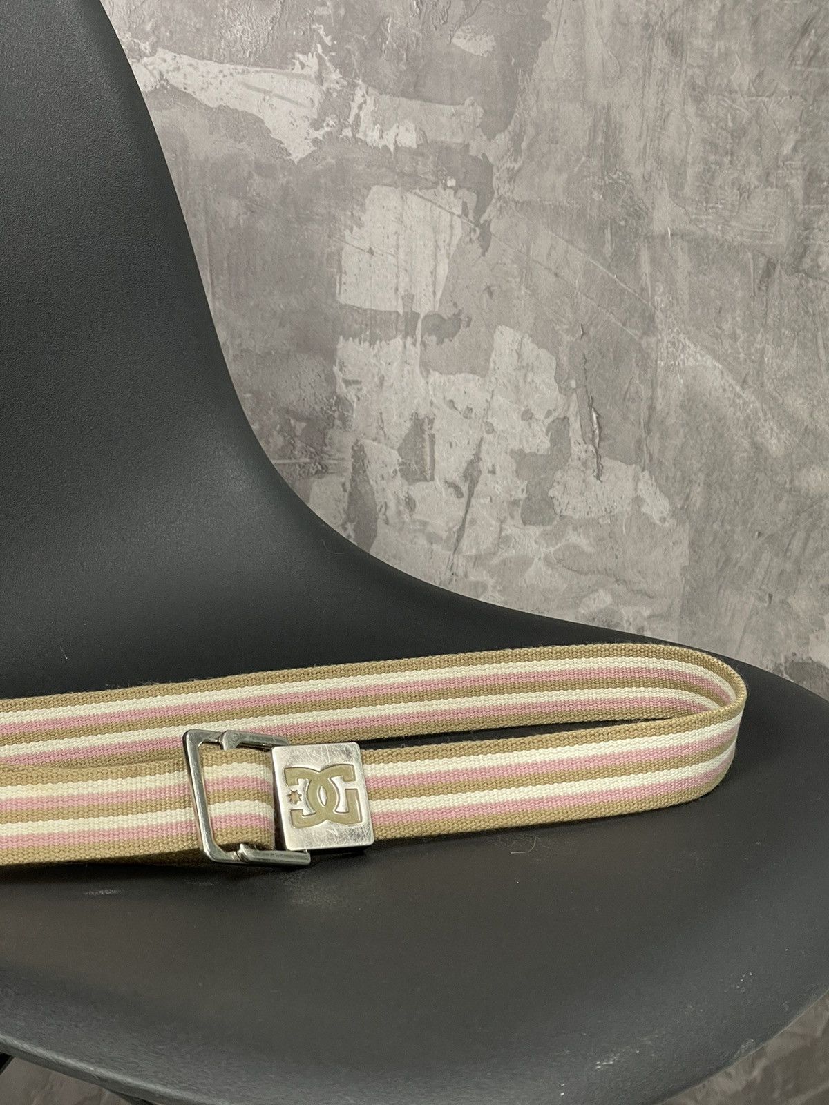 DC × Vintage DC Shoes Y2K Pink Striped Glamour Skate Belt Size ONE SIZE - 4 Thumbnail