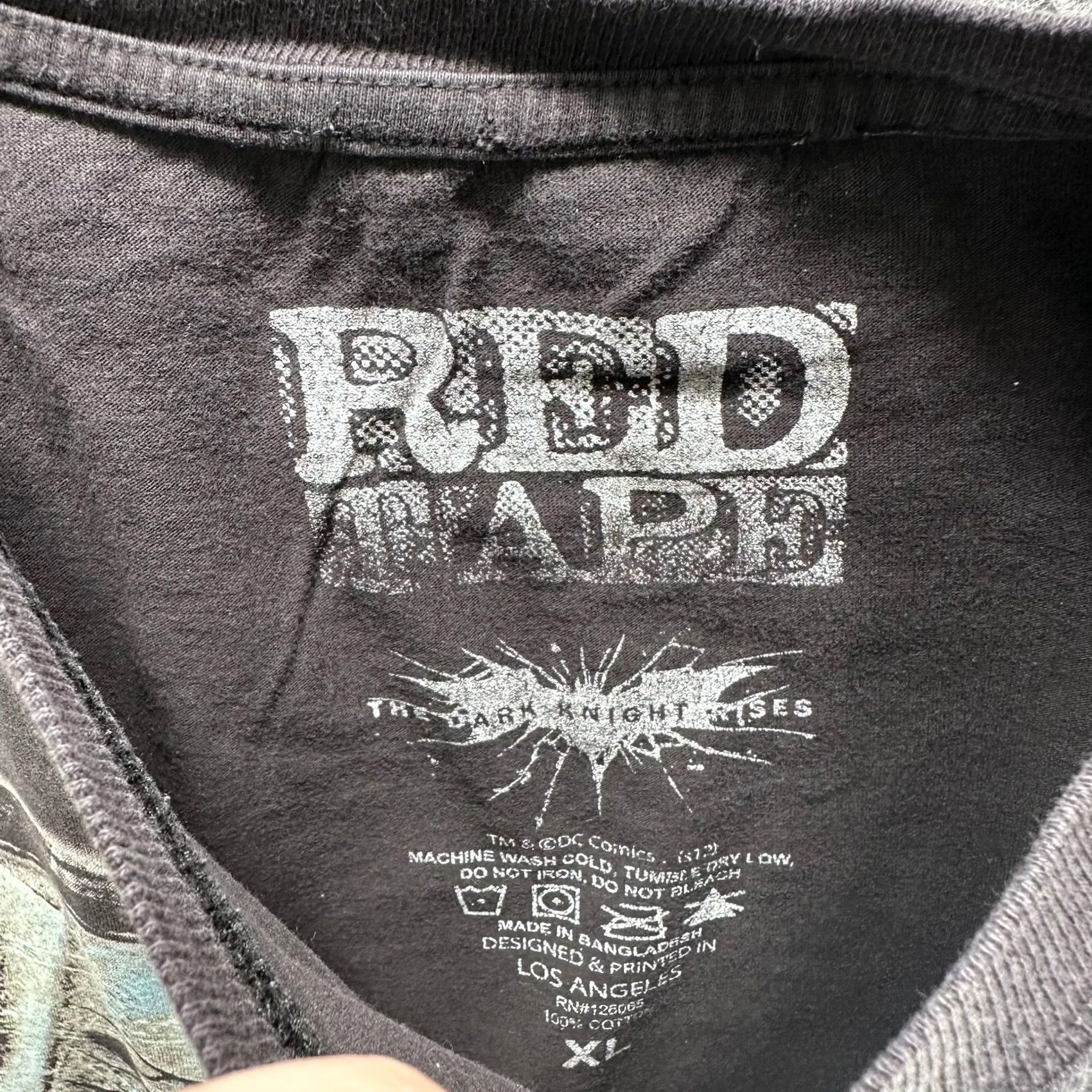 Vintage VINTAGE? No. Red Tape Dark Knight Rises Shirt Mens XL Black Graphic Print Crew Neck Cotton Short Sleeve Size US XL / EU 56 / 4 - 5 Thumbnail