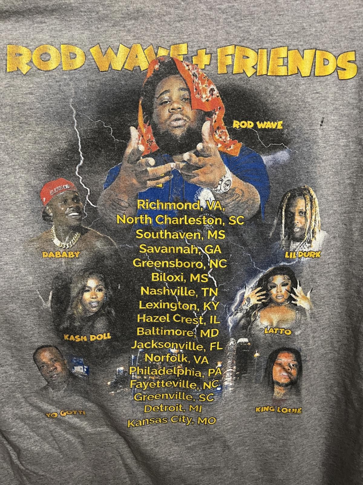 Designer Rod Wave T-shirt - Rod Wave and Friends Tour 2022 Shirt - L Size US L / EU 52-54 / 3 - 5 Thumbnail