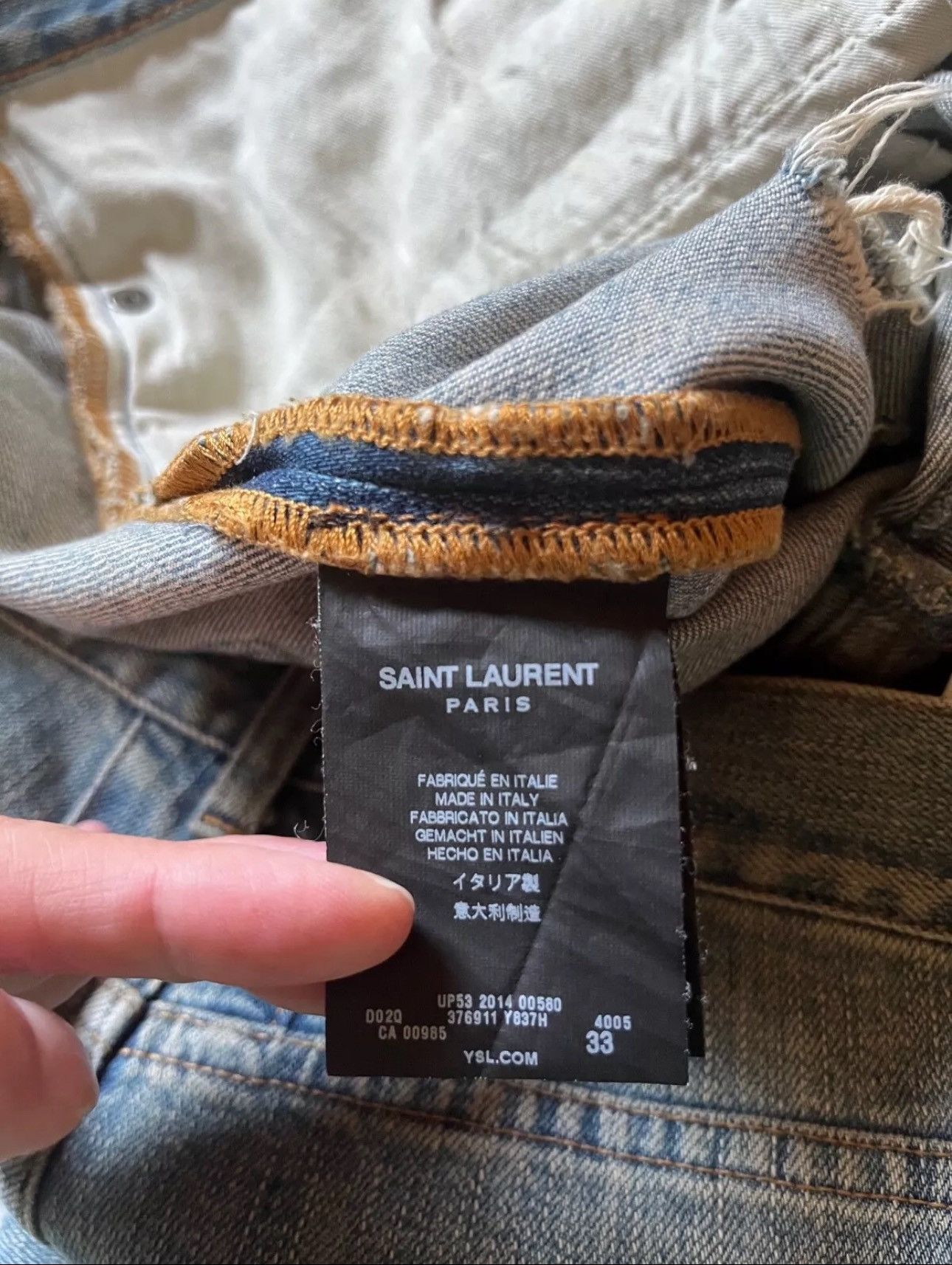 Saint Laurent Paris 2014 Saint Laurent Crash Denim Size US 33 - 4 Thumbnail