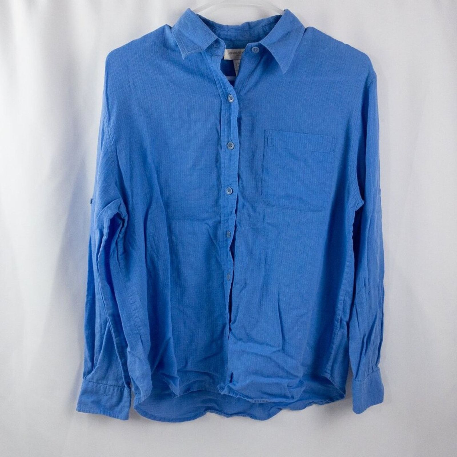 Jones New York Jones New York Blue Cotton Button Down Shirt Womens Medium Size M / US 6-8 / IT 42-44 - 1 Thumbnail