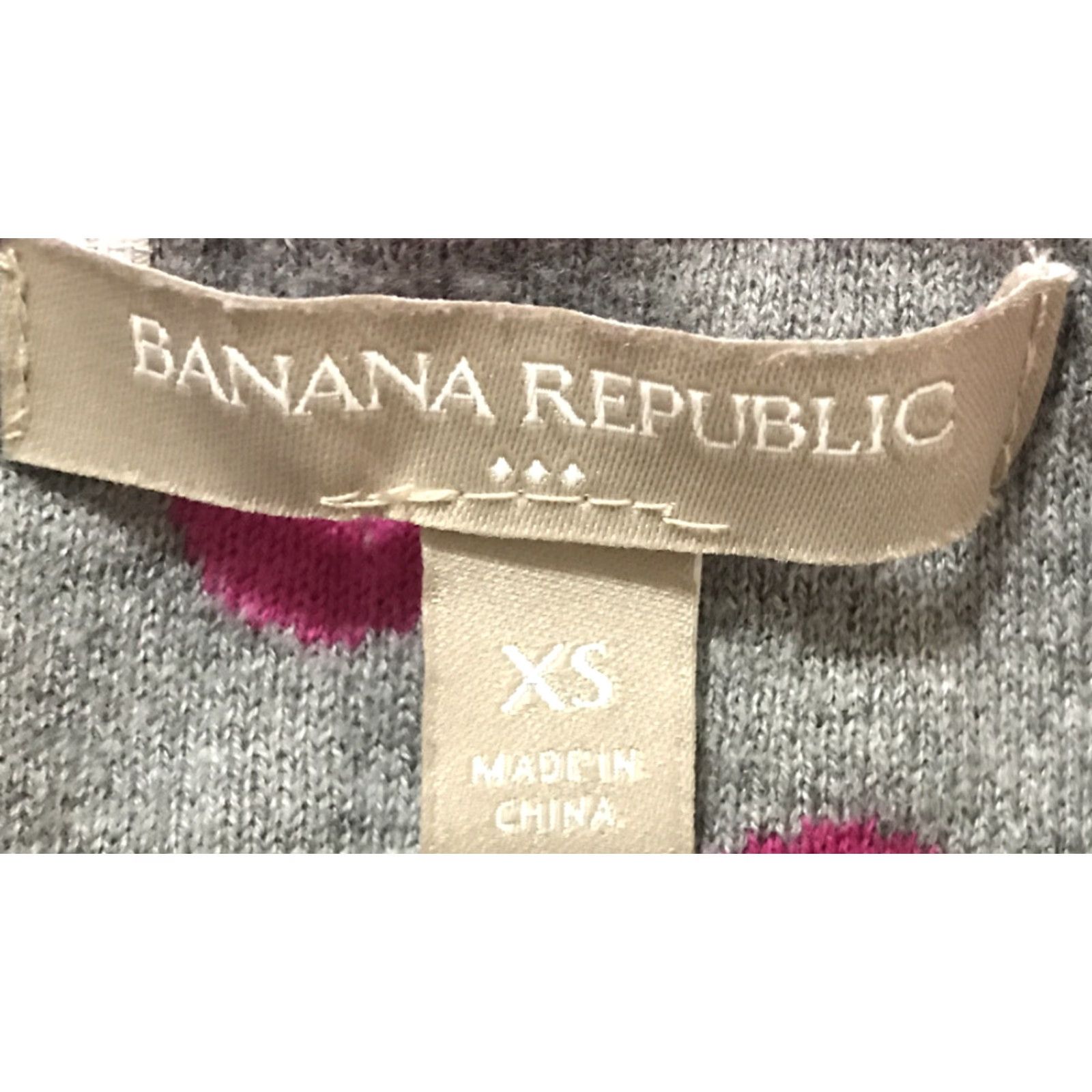 Banana Republic Banana Republic Sweater Top 3/4 Sleeve XS Multicolor Polka Dot Gray Pink Size XS / US 0-2 / IT 36-38 - 3 Thumbnail