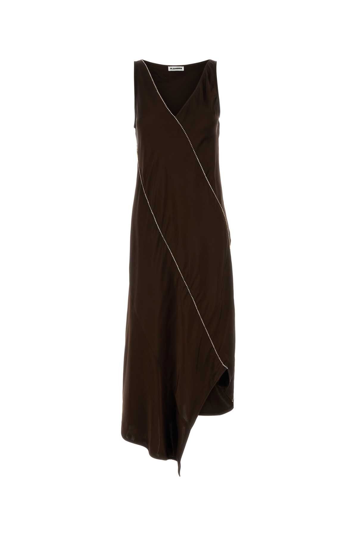 Jil Sander Chocolate Satin Dress Size XS / US 0-2 / IT 36-38 - 1 Thumbnail
