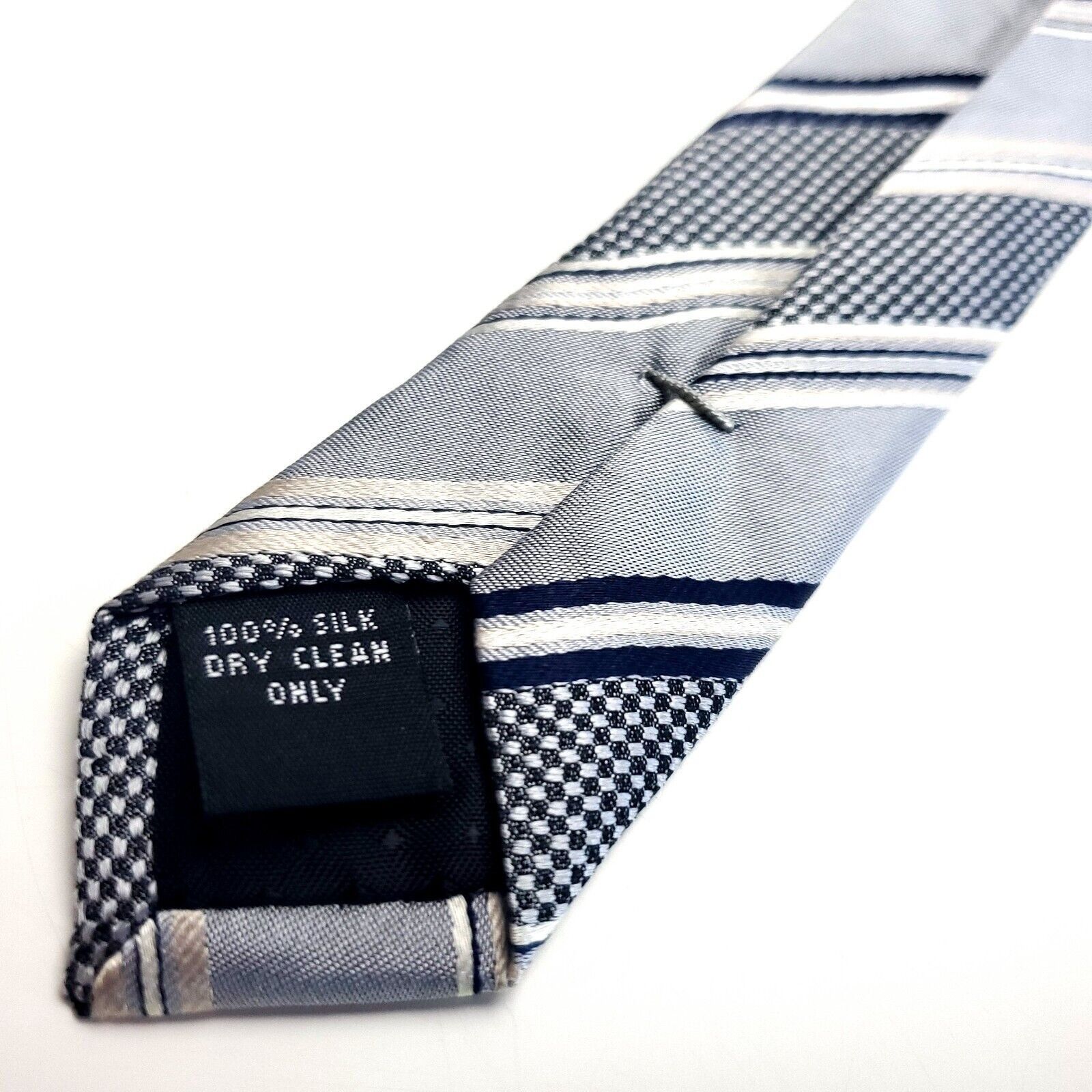Pierre Cardin Pierre Cardin Silk Tie Gray Striped Woven Wide Size ONE SIZE - 5 Thumbnail