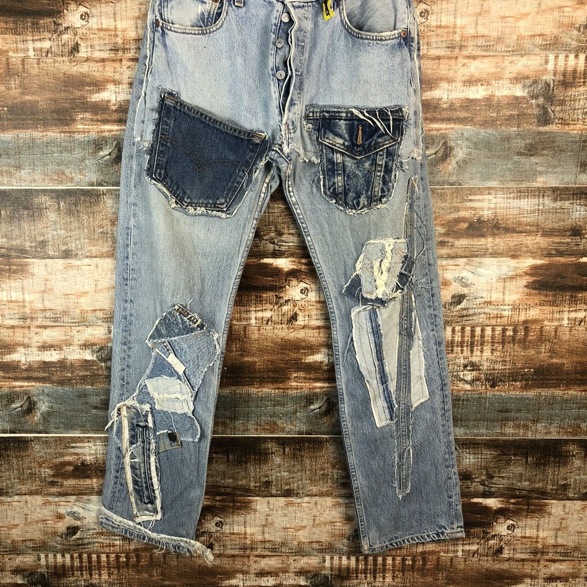 Levi's DLL Levis X Quana double waist reconstruct Denim #A2067 Size US 31 - 3 Thumbnail