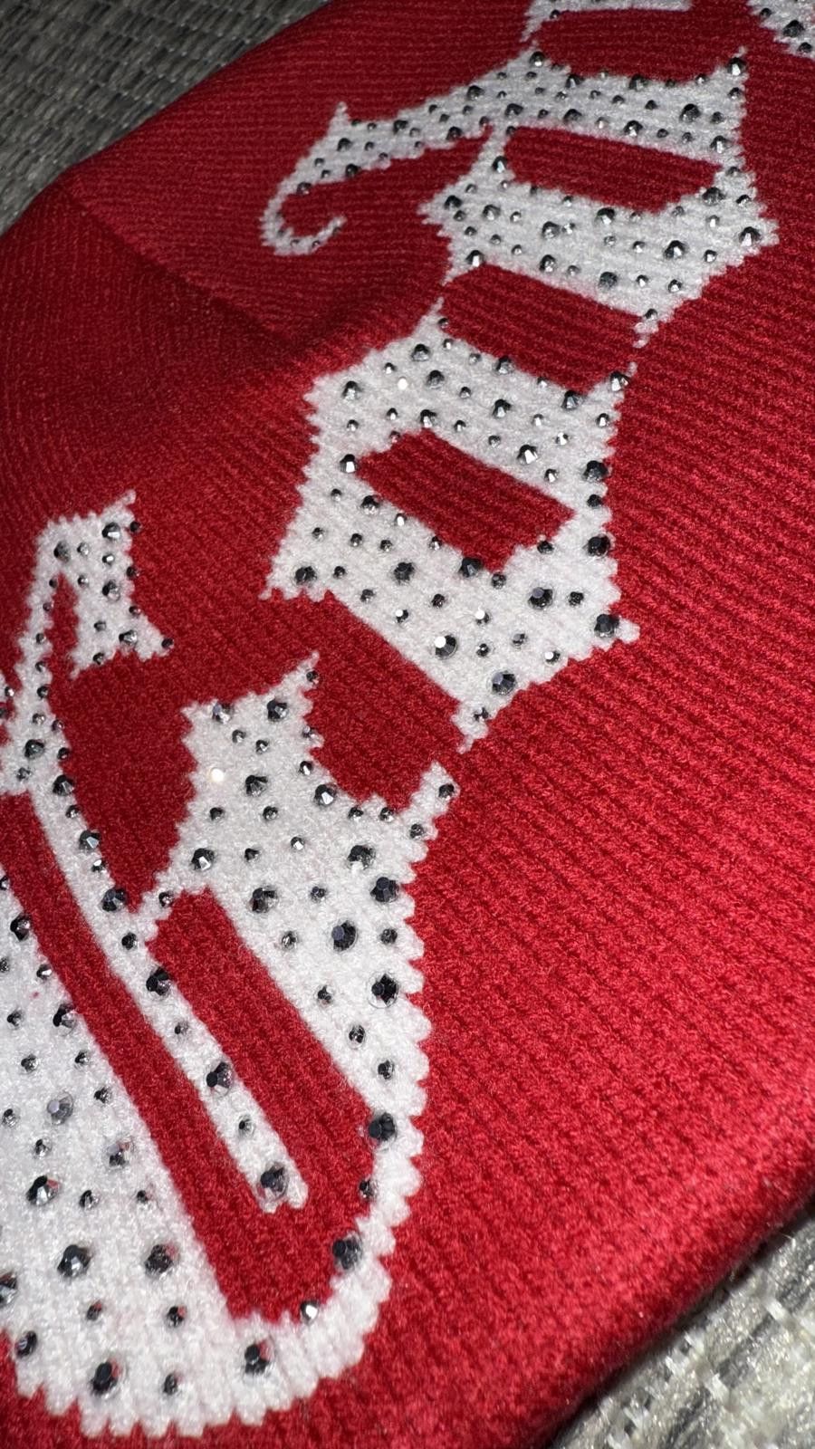 Godspeed Godspeed Red/White Studded Beanie Size ONE SIZE - 2 Thumbnail